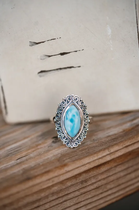 Chicago Ring | Larimar sold by Goldie Lew