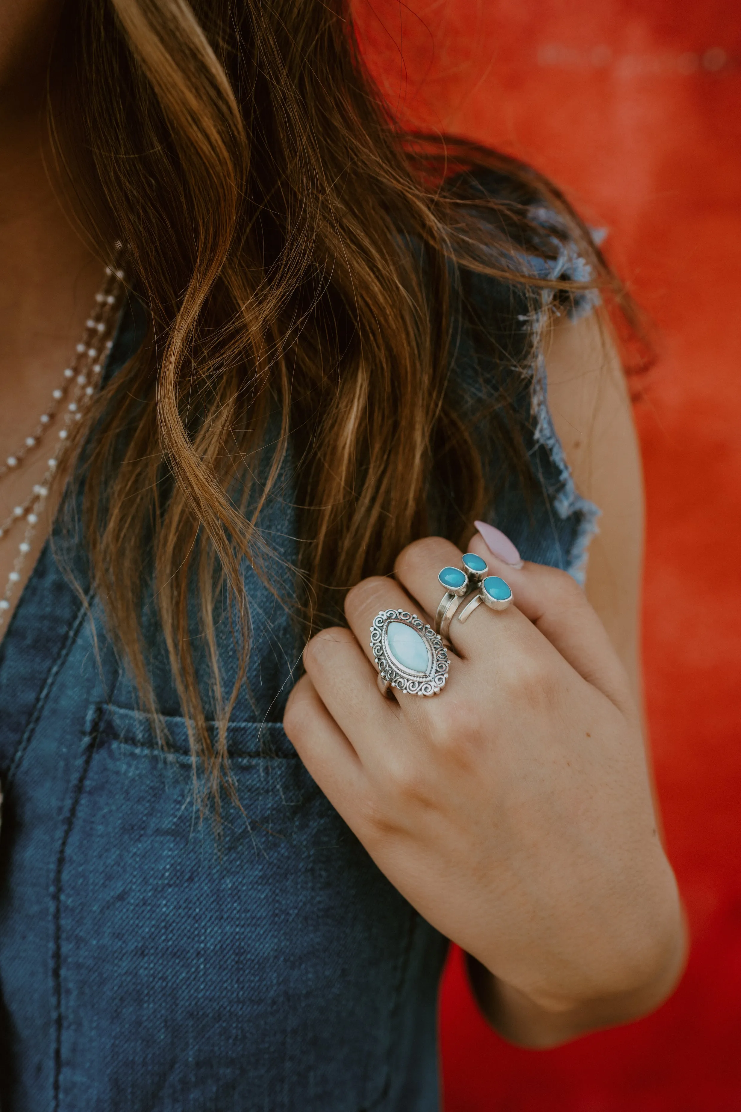 Chicago Ring | Larimar sold by Goldie Lew product image thumbnail 4