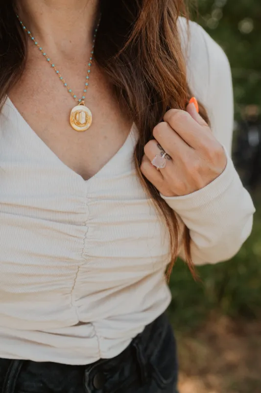 Eleanor Ring | Rose Quartz - FINAL SALE sold by Goldie Lew