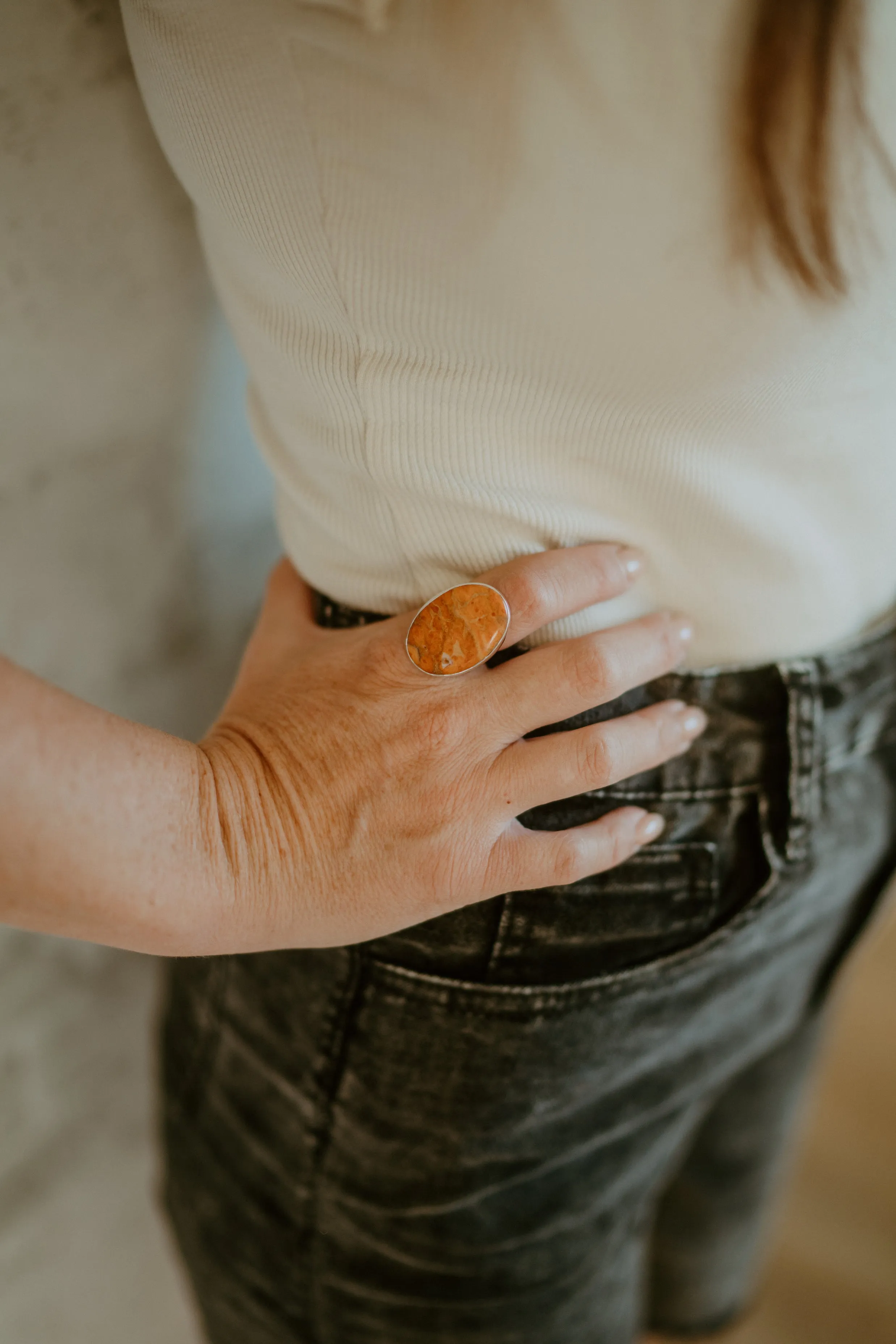 Clinton Ring | Sponge Coral - FINAL SALE sold by Goldie Lew product image thumbnail 3