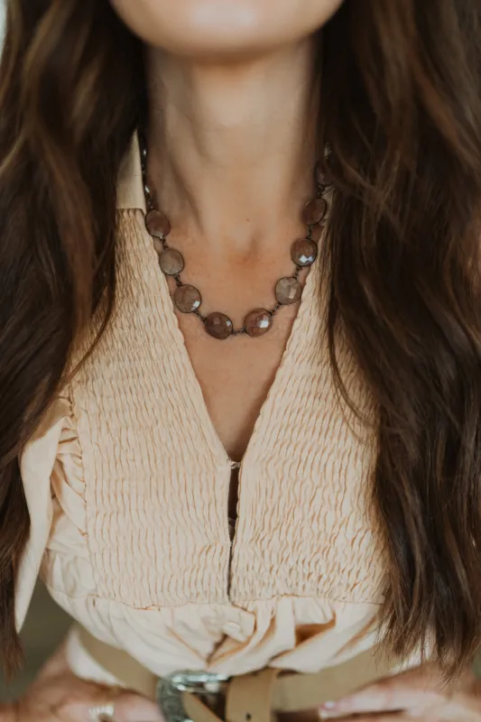 Delsie Necklace | Silver | Strawberry Quartz sold by Goldie Lew