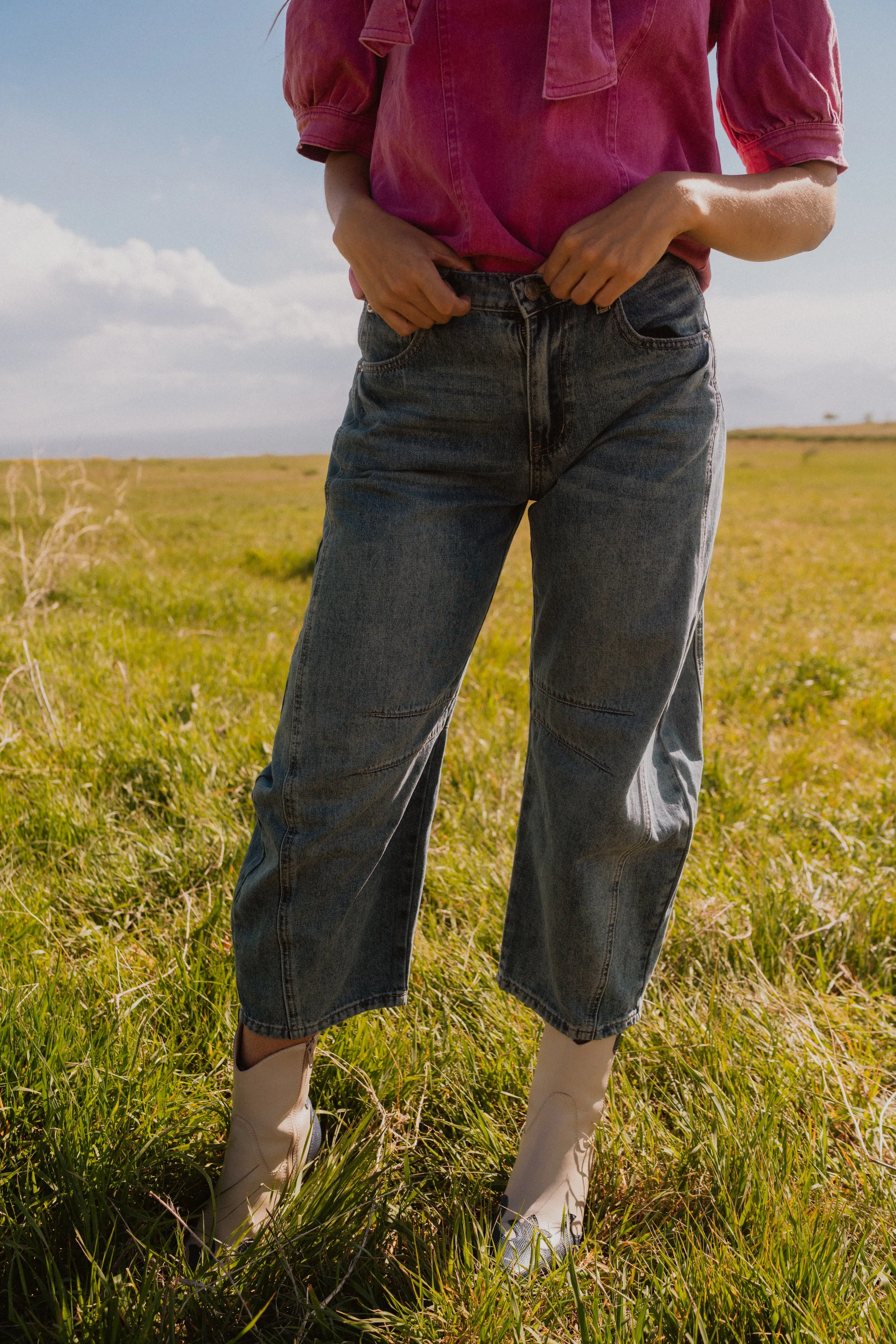 Don't Stop Barrel Jeans sold by Goldie Lew product image thumbnail 2