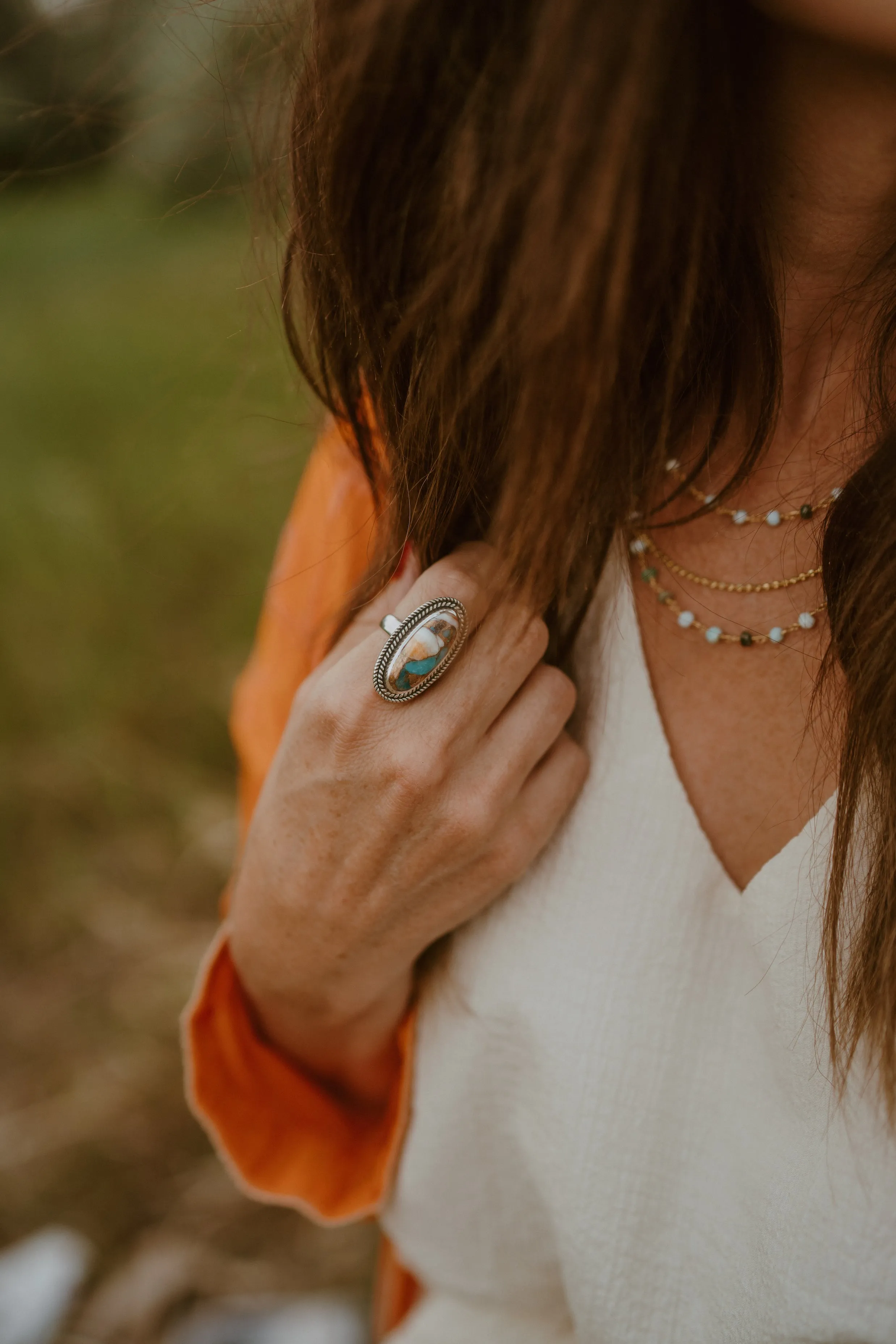 Julia Ring | Spiny Turquoise sold by Goldie Lew product image thumbnail 4