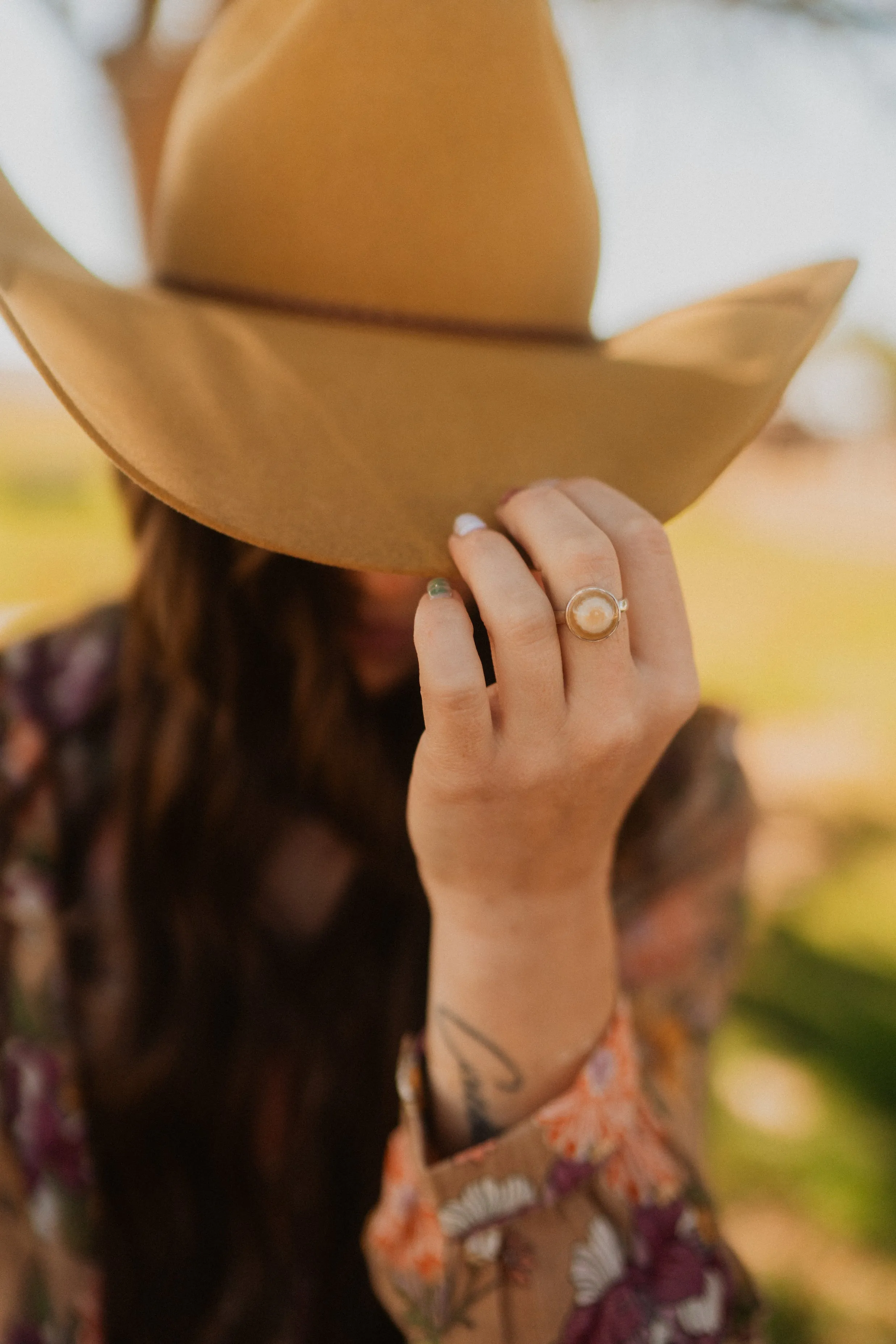Ashwood Ring | Yellow Eye Agate sold by Goldie Lew
