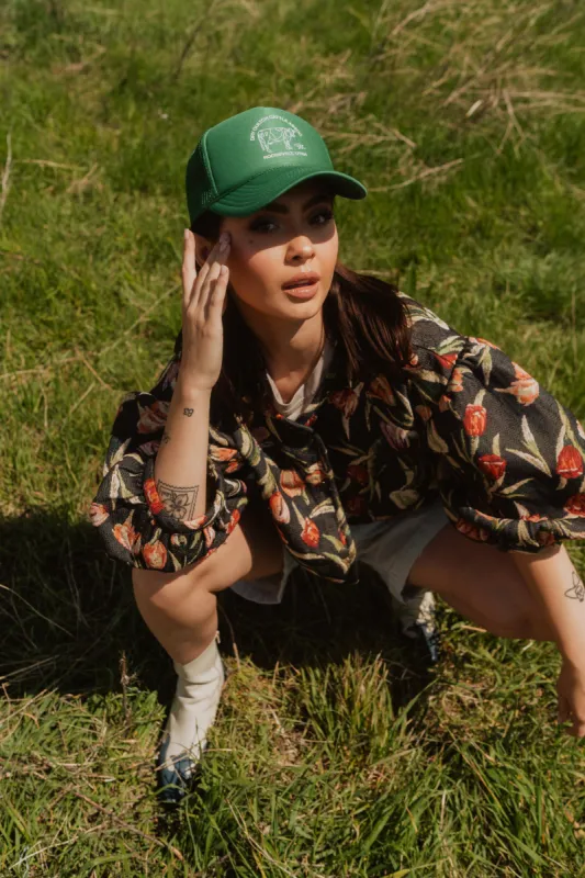 Dry Gultch Cattle Trucker Hat | Green sold by Goldie Lew