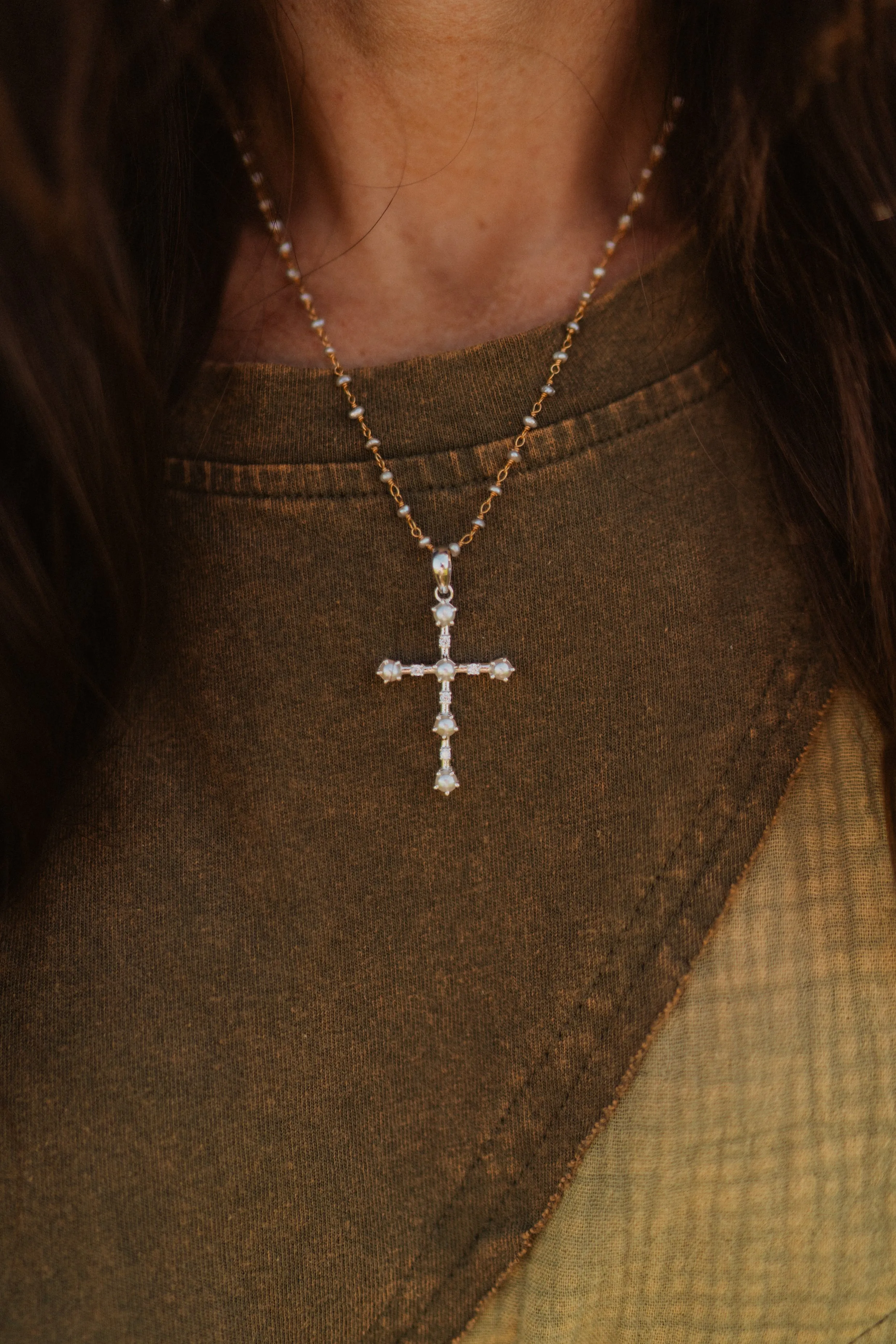 Pearly Girl Necklace sold by Goldie Lew product image thumbnail 5