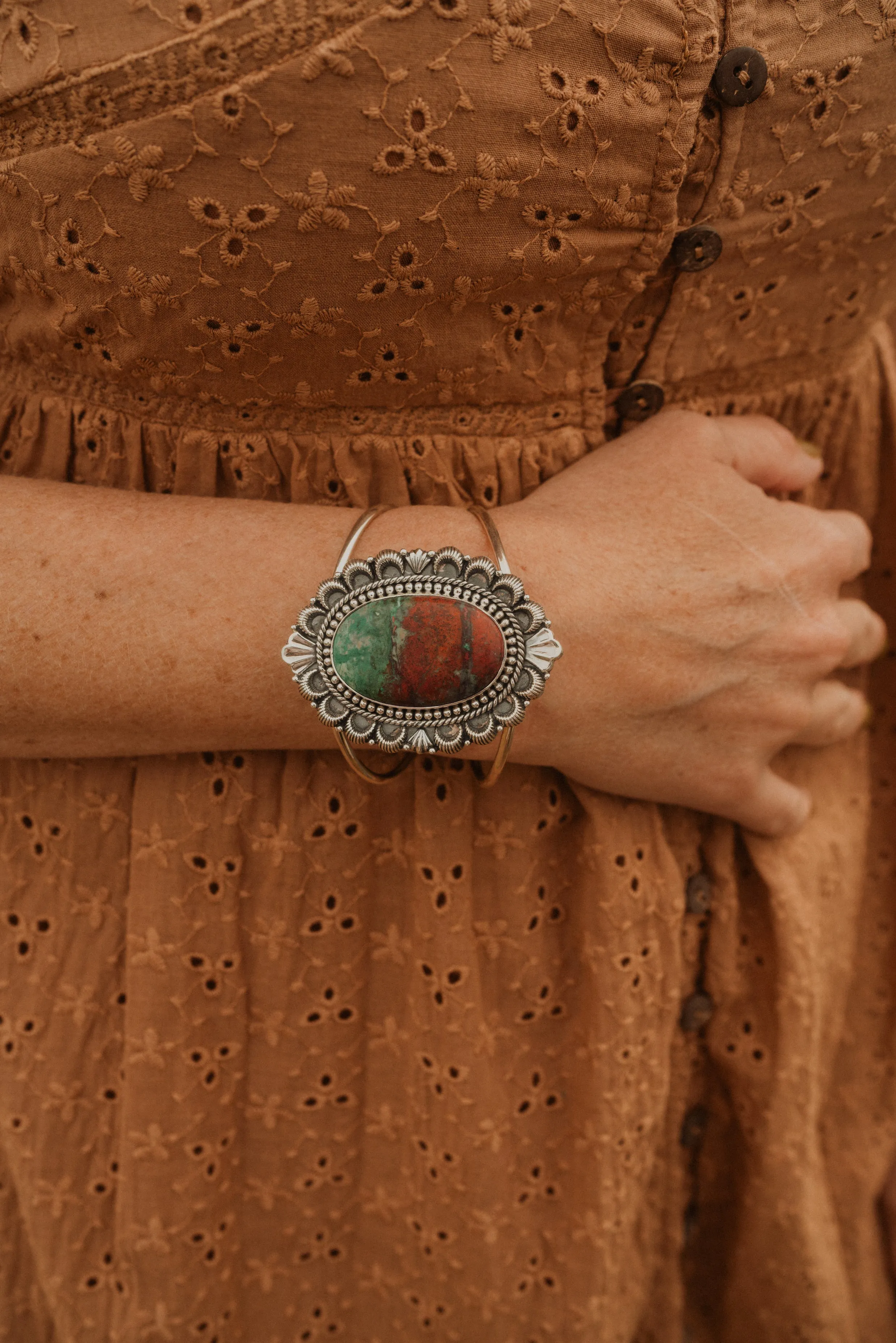 Maidenwell Cuff | Sonoran Chrysocolla sold by Goldie Lew product image thumbnail 2