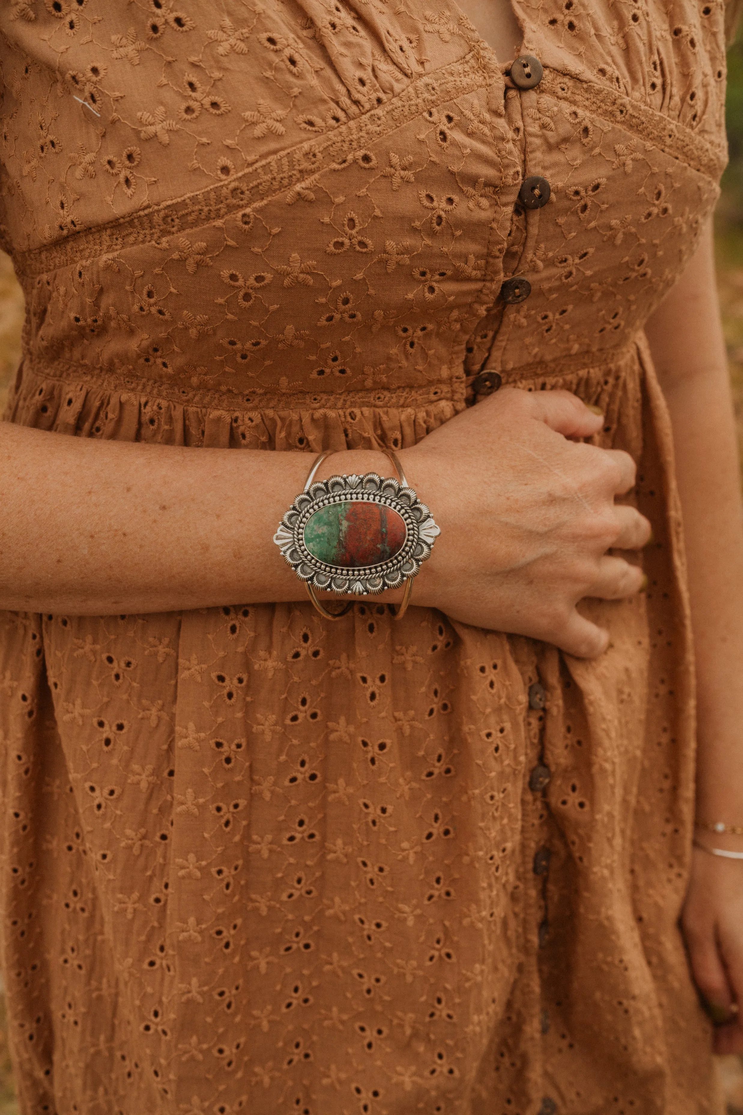 Maidenwell Cuff | Sonoran Chrysocolla sold by Goldie Lew
