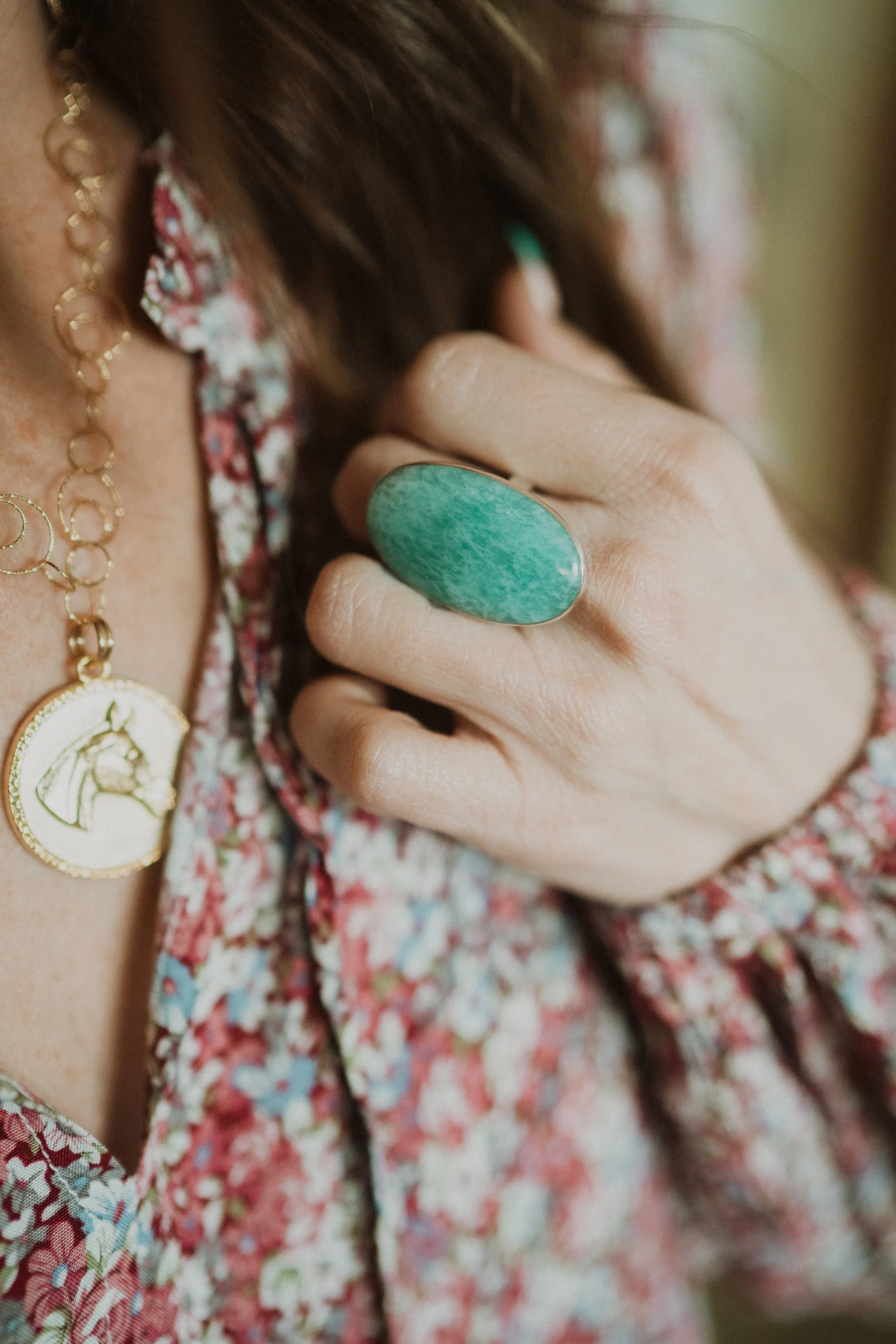 Amaya Ring | #2 | Amazonite sold by Goldie Lew product image thumbnail 2