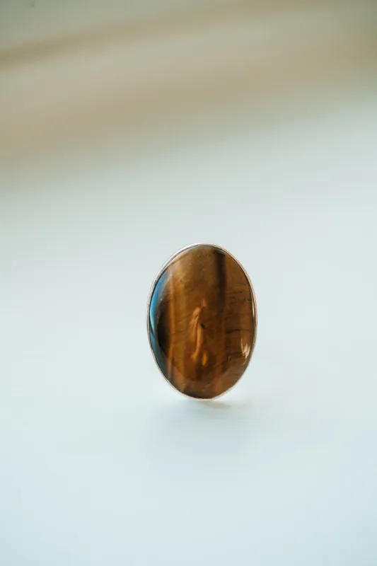Morgan Ring | Large Oval | Tiger's Eye sold by Goldie Lew
