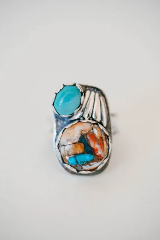 Ryan Ring | Turquoise + Spiny Turquoise sold by Goldie Lew