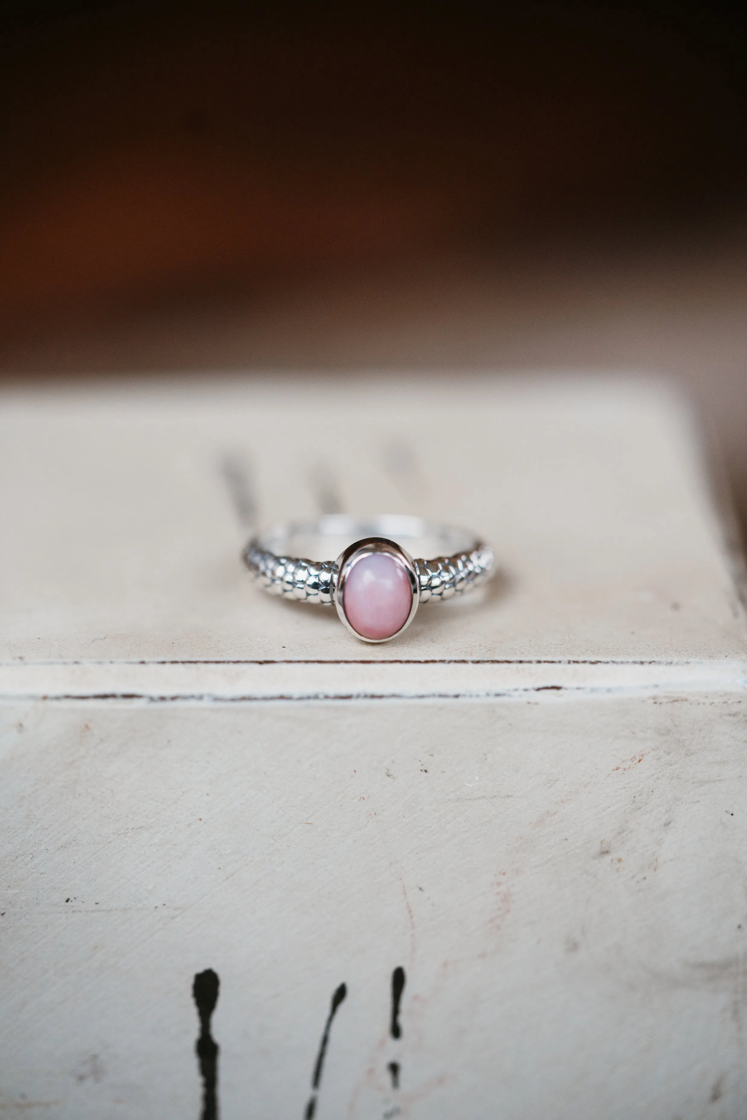 Alexa Ring | Pink Opal sold by Goldie Lew