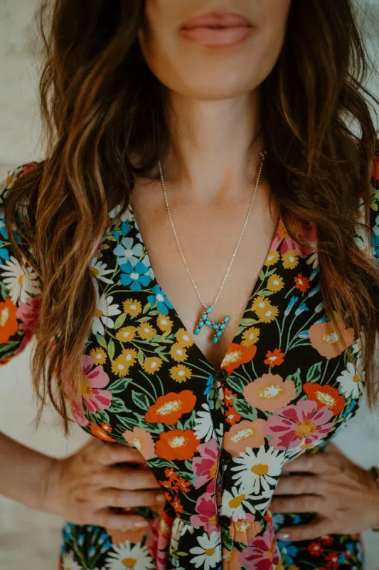 Turquoise Initial Necklace sold by Goldie Lew