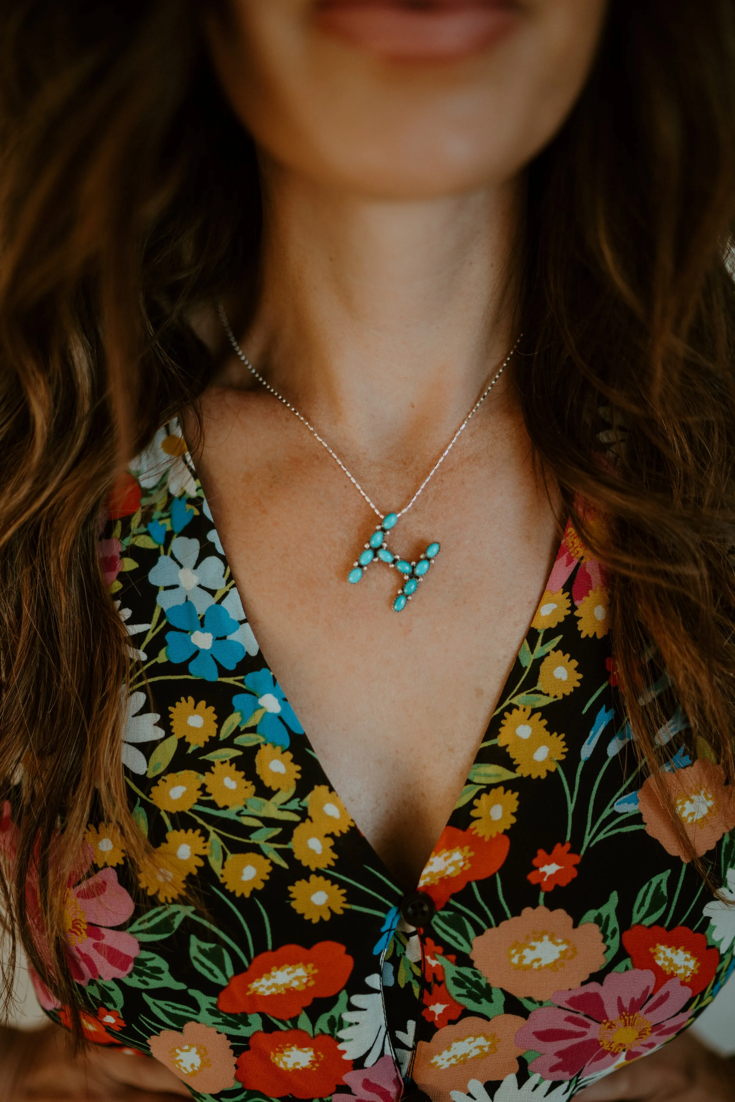 Turquoise Initial Necklace sold by Goldie Lew product image thumbnail 3