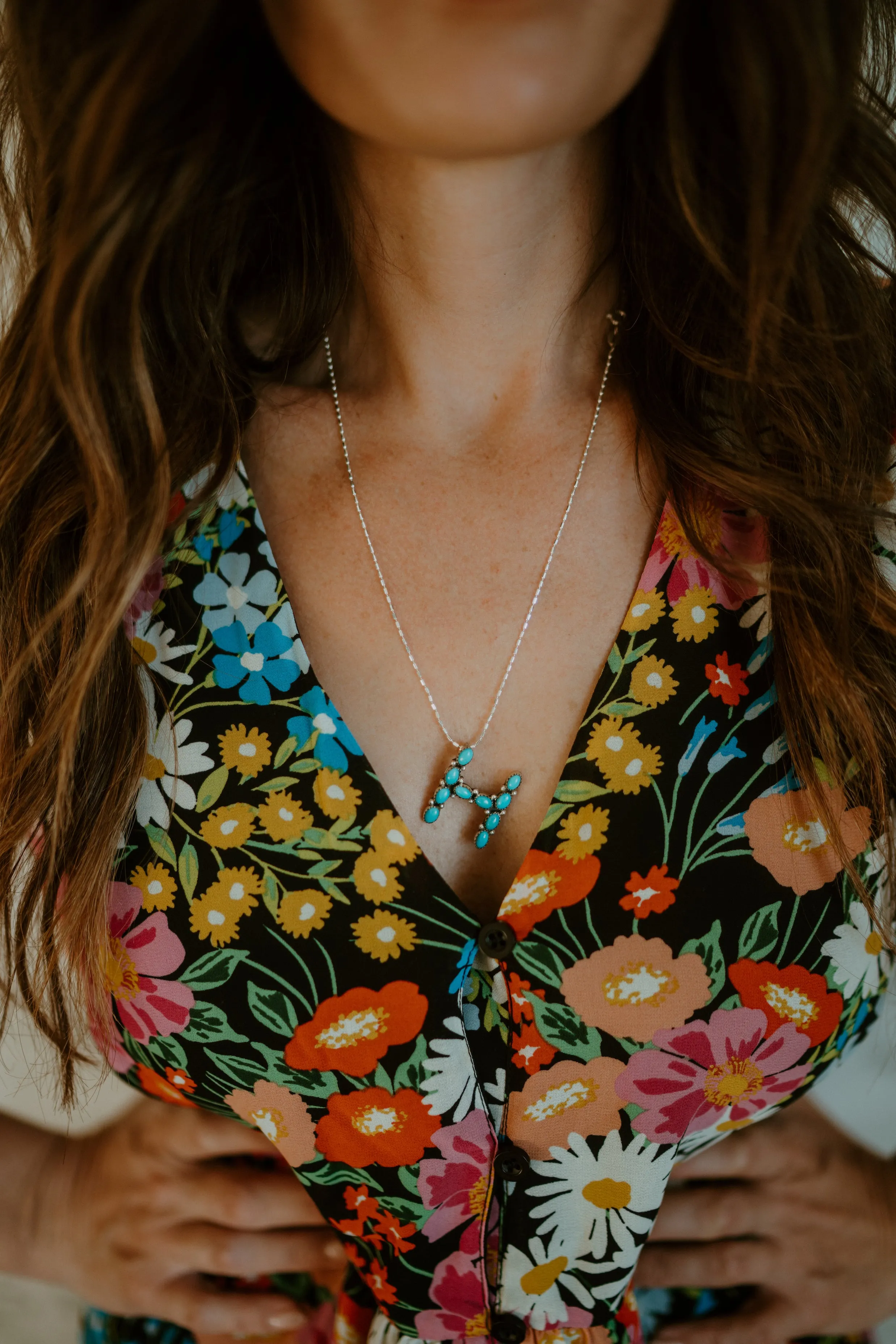 Turquoise Initial Necklace sold by Goldie Lew product image thumbnail 2