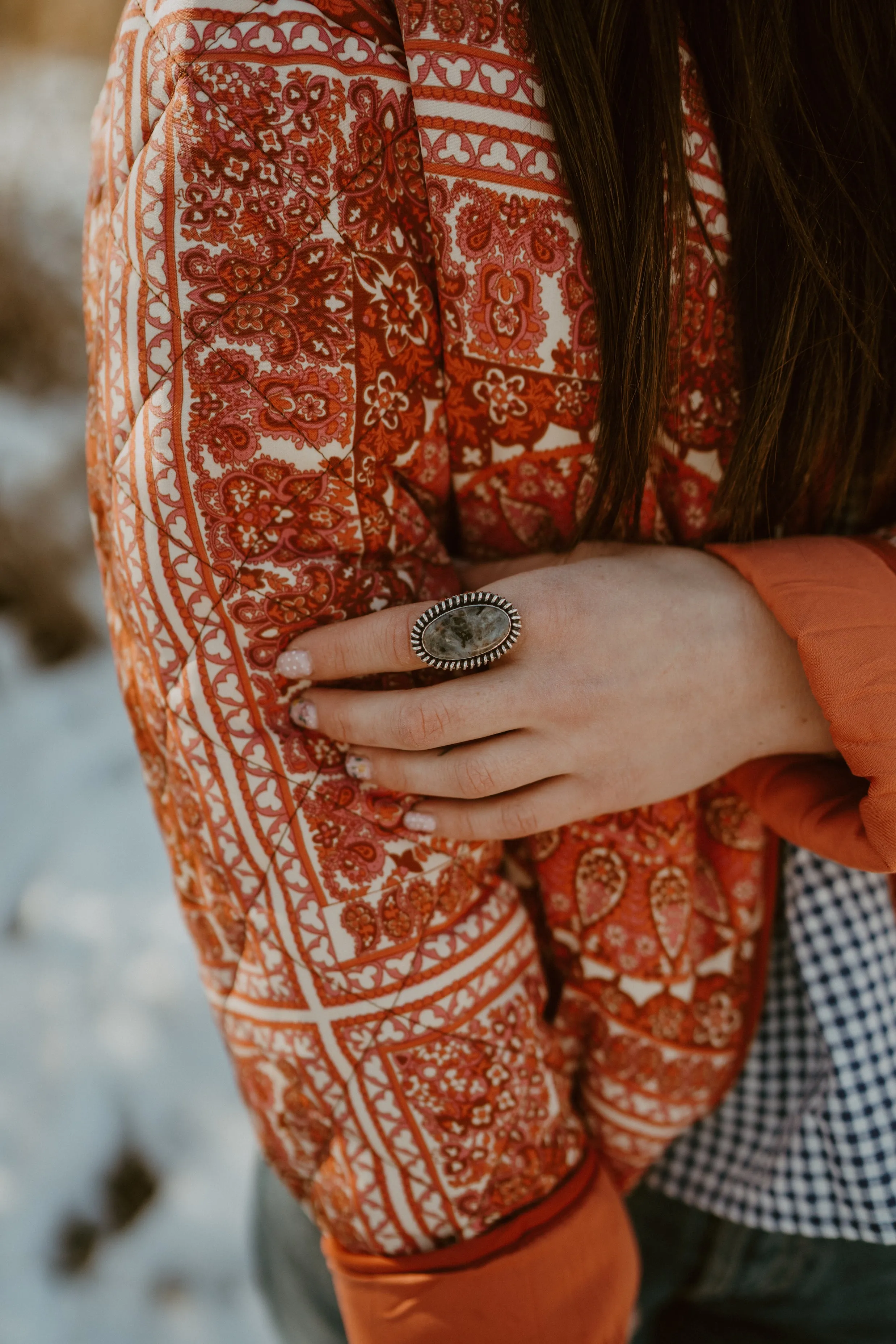 Warren Ring | Larvakite sold by Goldie Lew product image thumbnail 3