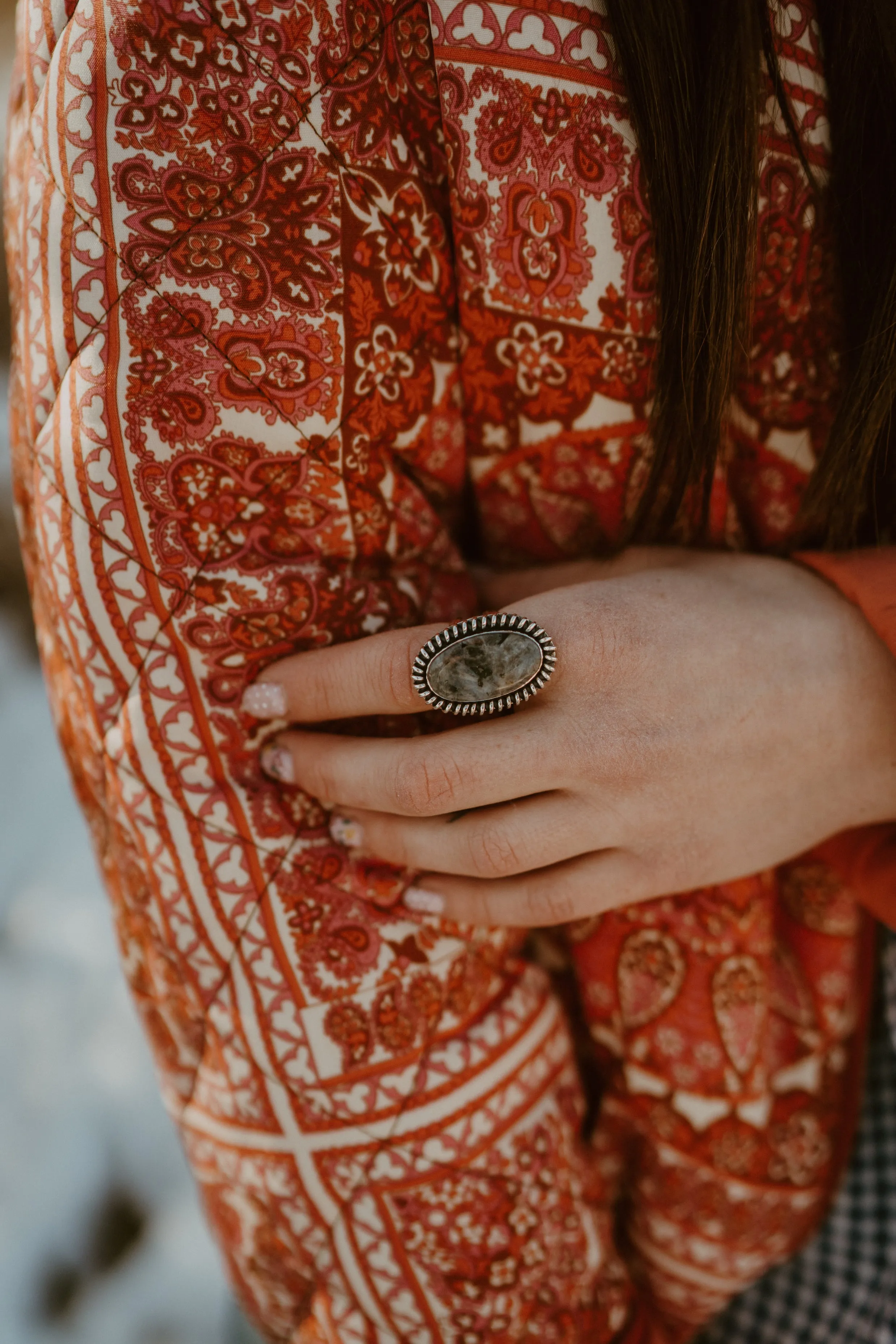 Warren Ring | Larvakite sold by Goldie Lew product image thumbnail 4