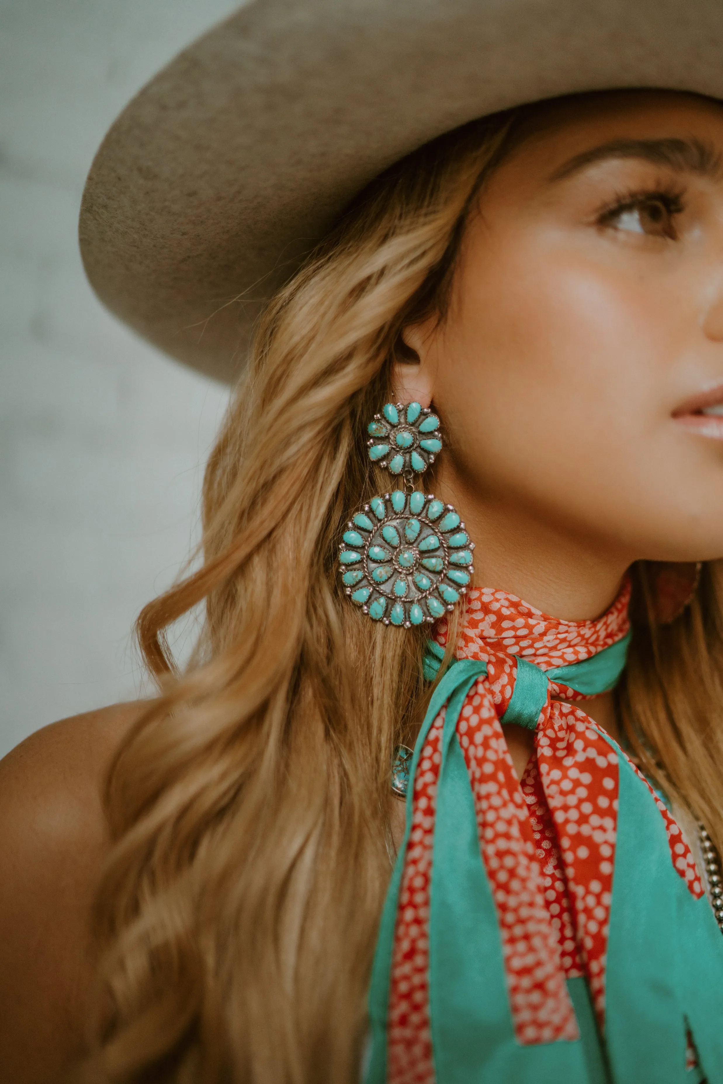Large Cass Earrings | Turquoise sold by Goldie Lew product image thumbnail 2