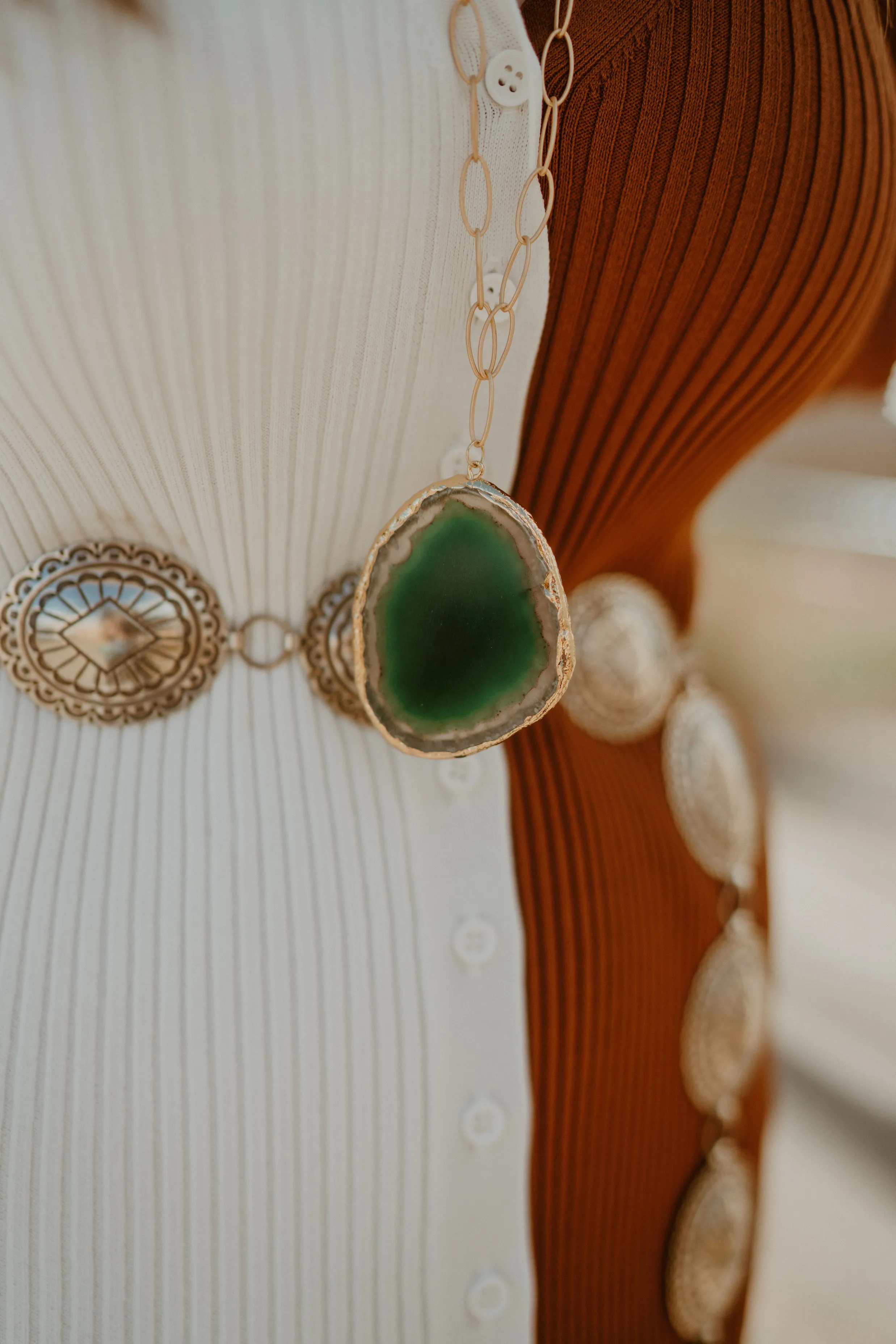 Elizabeth Necklace | Green sold by Goldie Lew product image thumbnail 3