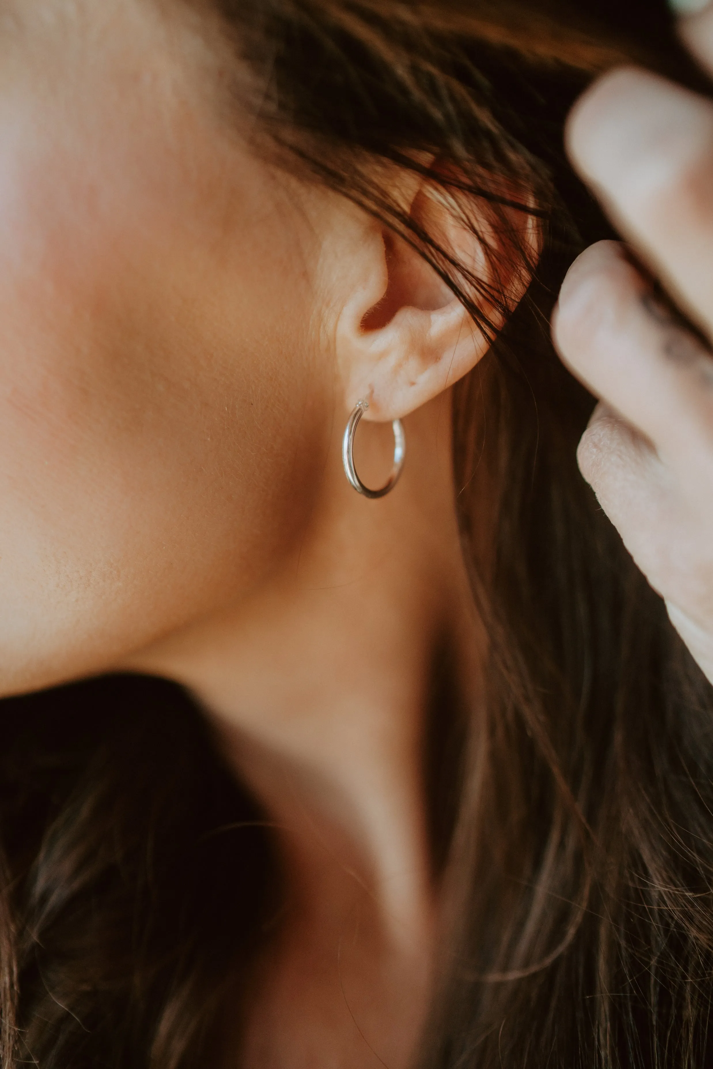 Silver Hoops | Small - FINAL SALE sold by Goldie Lew product image thumbnail 2