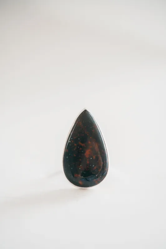 Velvette Ring | Teardrop | Blood Stone sold by Goldie Lew