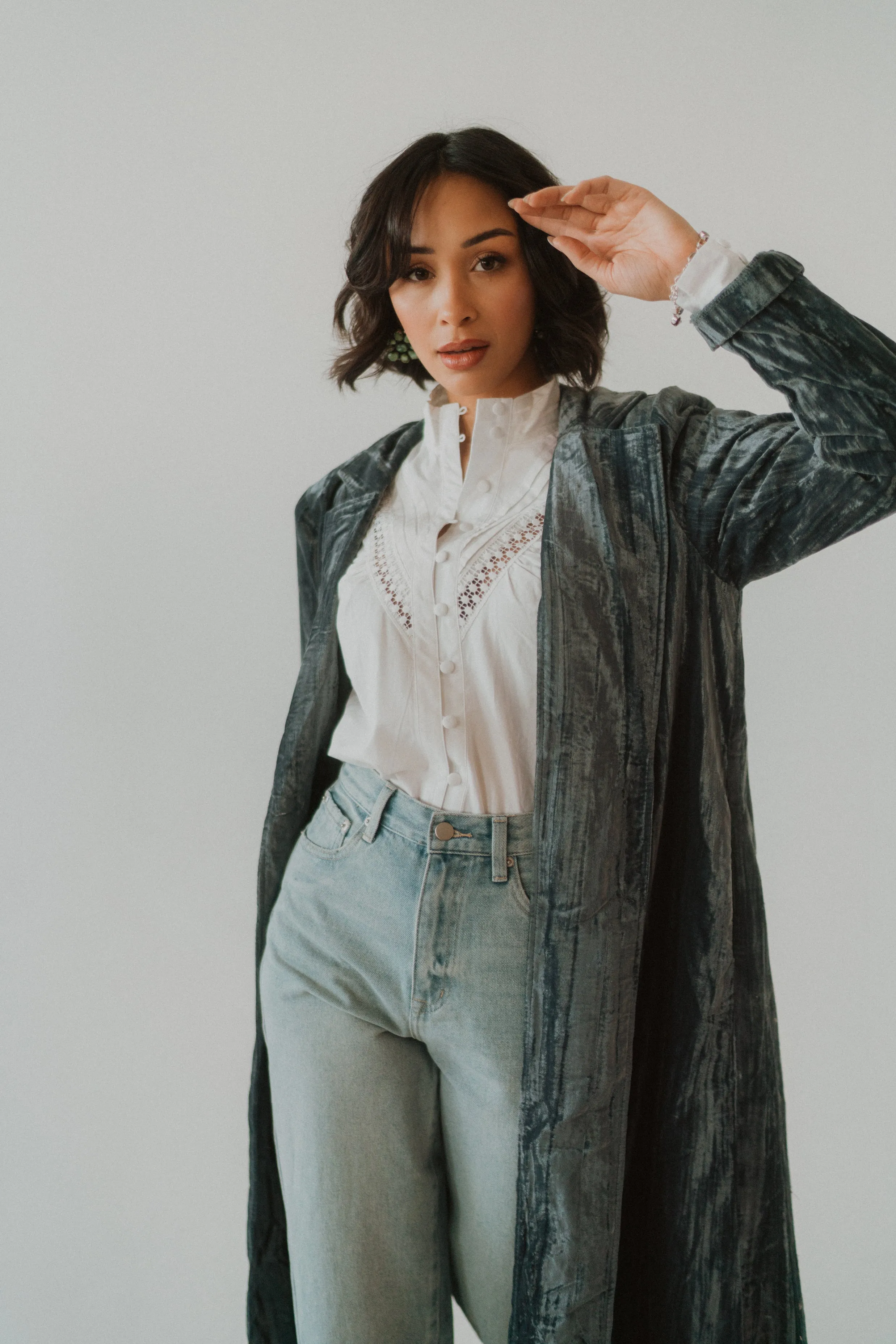 Dillard Velvet Coat sold by Goldie Lew product image thumbnail 4