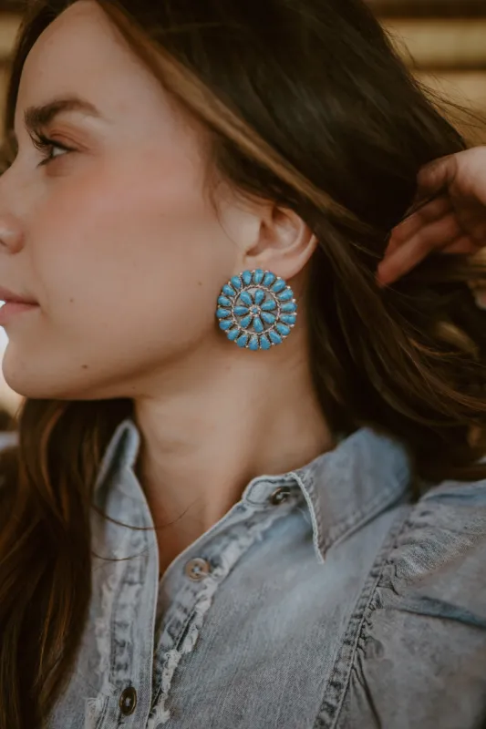 Eliza Earrings | Turquoise - FINAL SALE sold by Goldie Lew