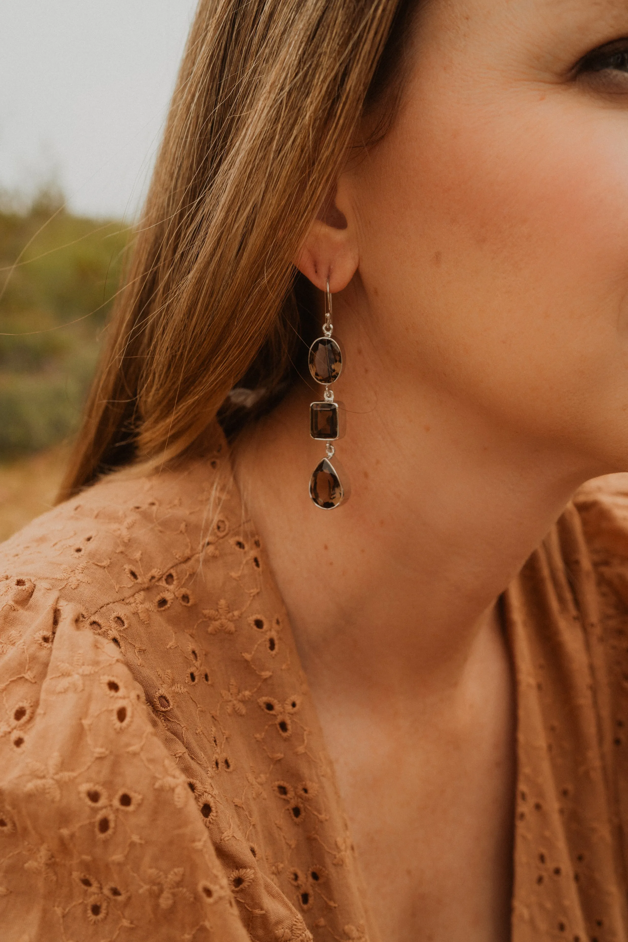 Ogilvie Earrings | Smoky Quartz sold by Goldie Lew