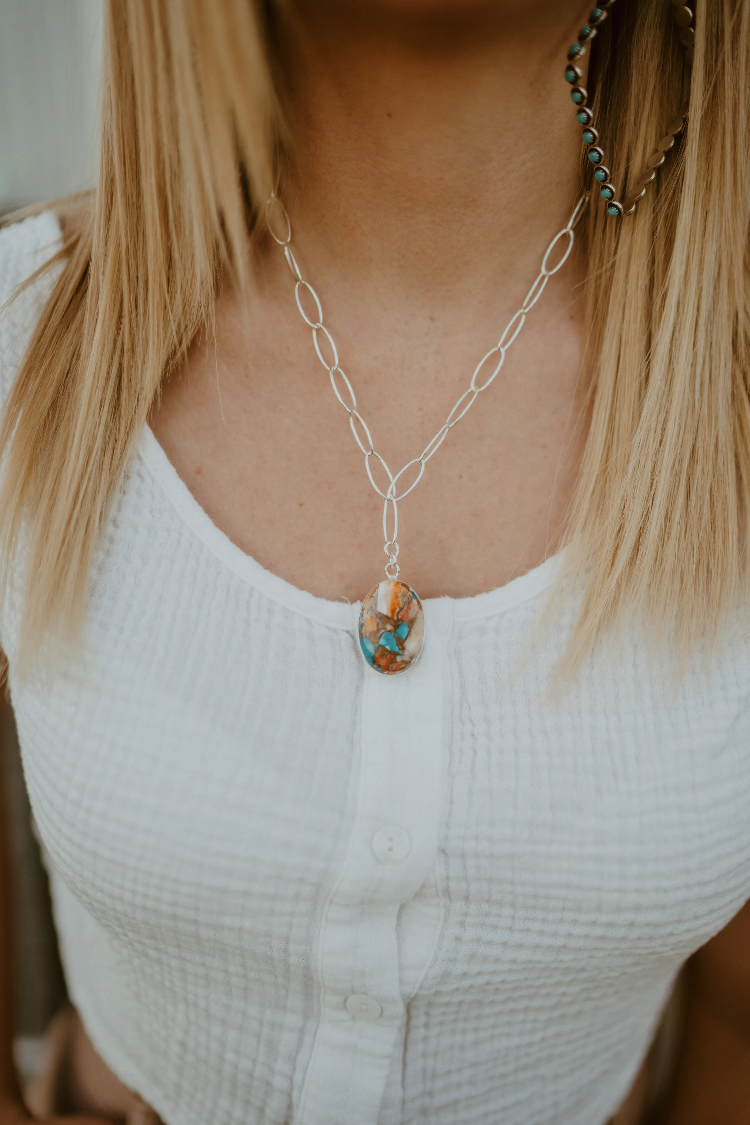 Ceelo Necklace | Spiny Turquoise sold by Goldie Lew product image thumbnail 3