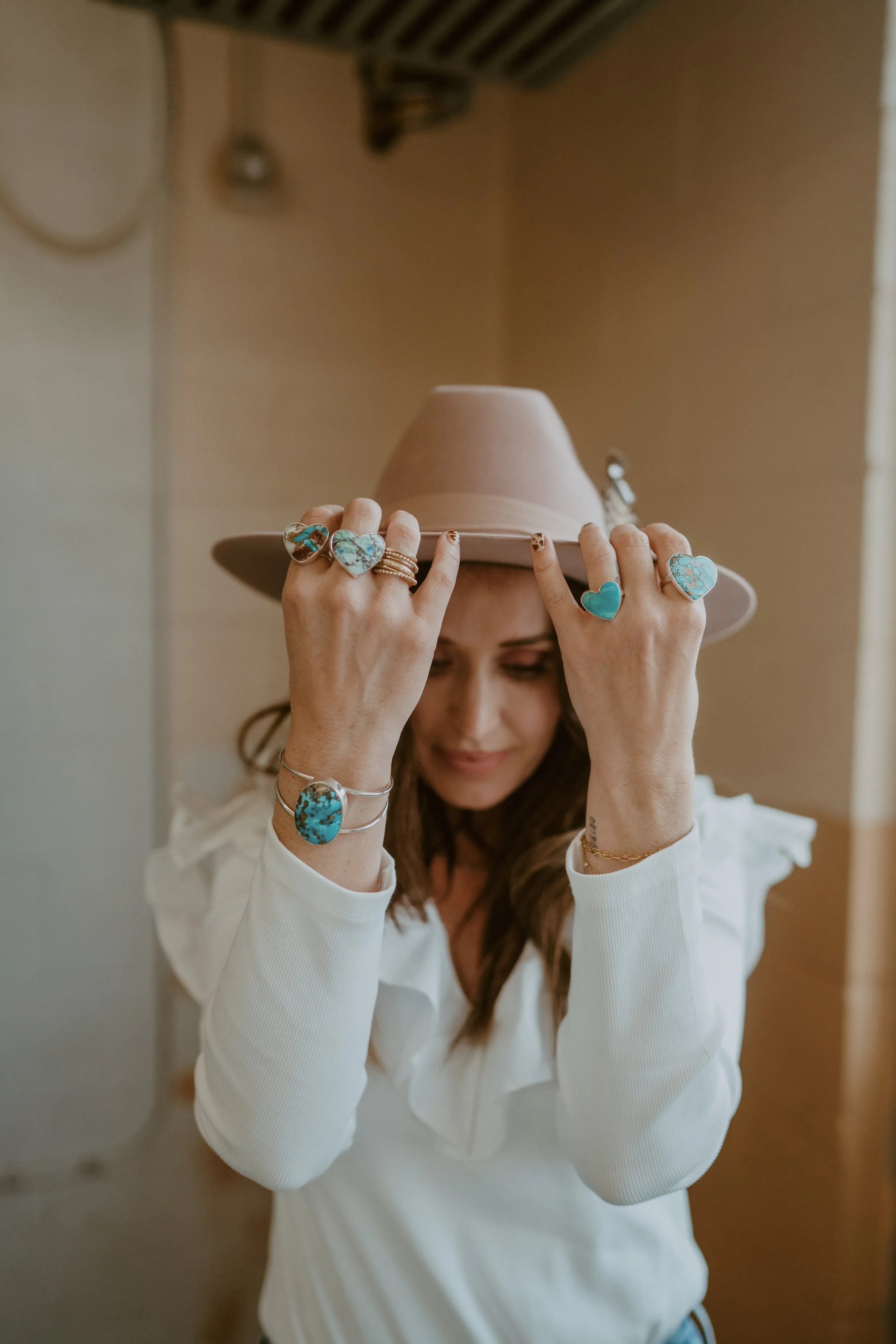 Heart Ring | Blue Copper Turquoise sold by Goldie Lew product image thumbnail 4