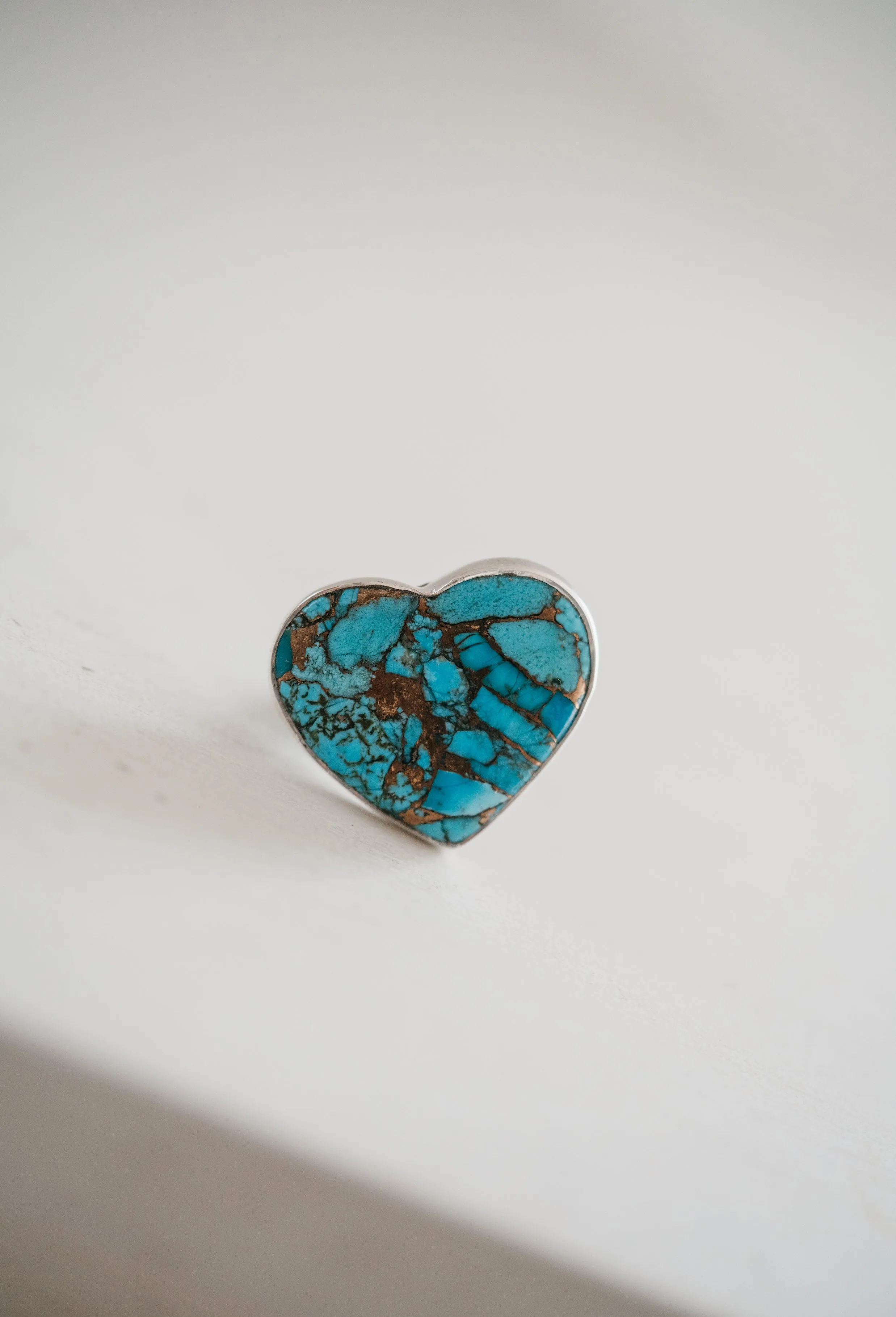Heart Ring | Blue Copper Turquoise sold by Goldie Lew