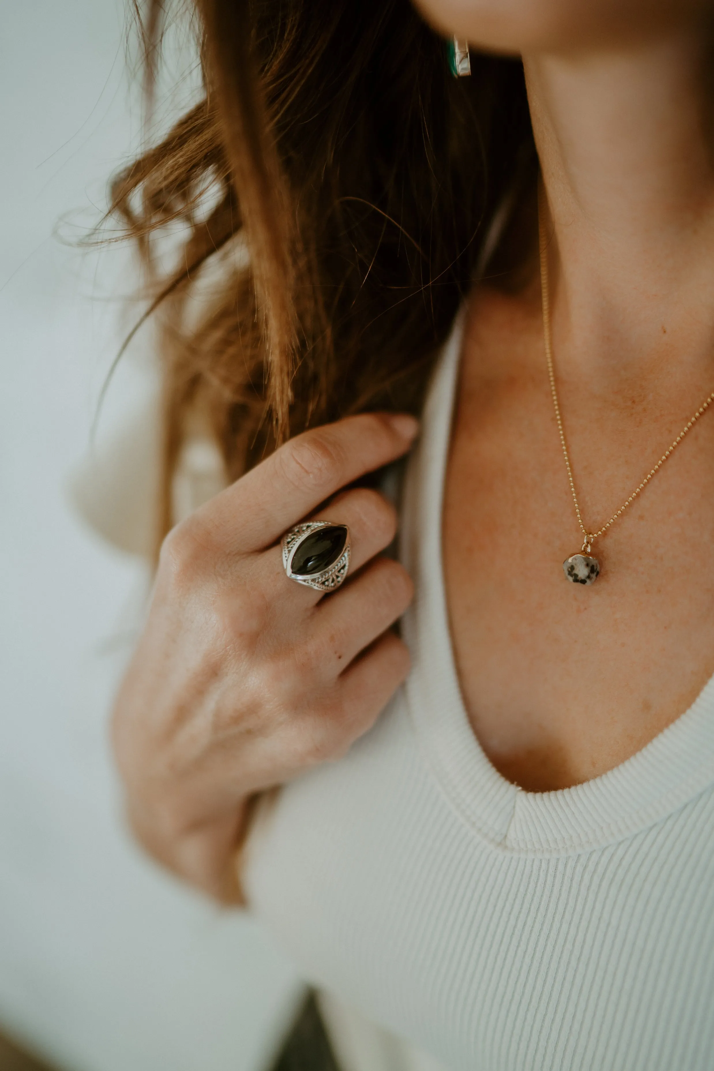 Charity Ring | Black Onyx - FINAL SALE sold by Goldie Lew product image thumbnail 2
