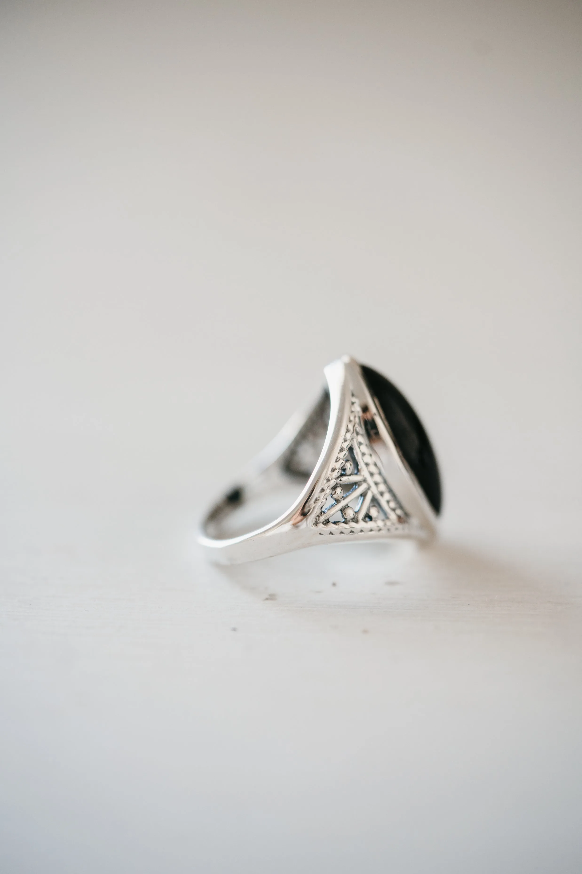 Charity Ring | Black Onyx - FINAL SALE sold by Goldie Lew product image thumbnail 4