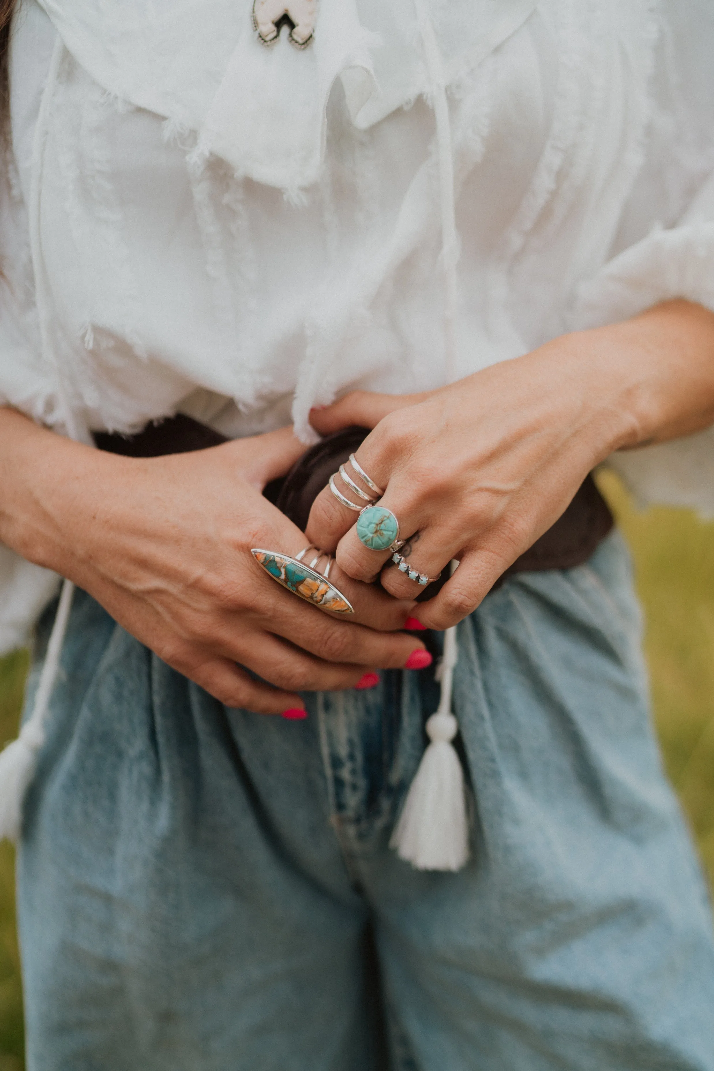 Ruth Ring | Spiny Turquoise sold by Goldie Lew product image thumbnail 2