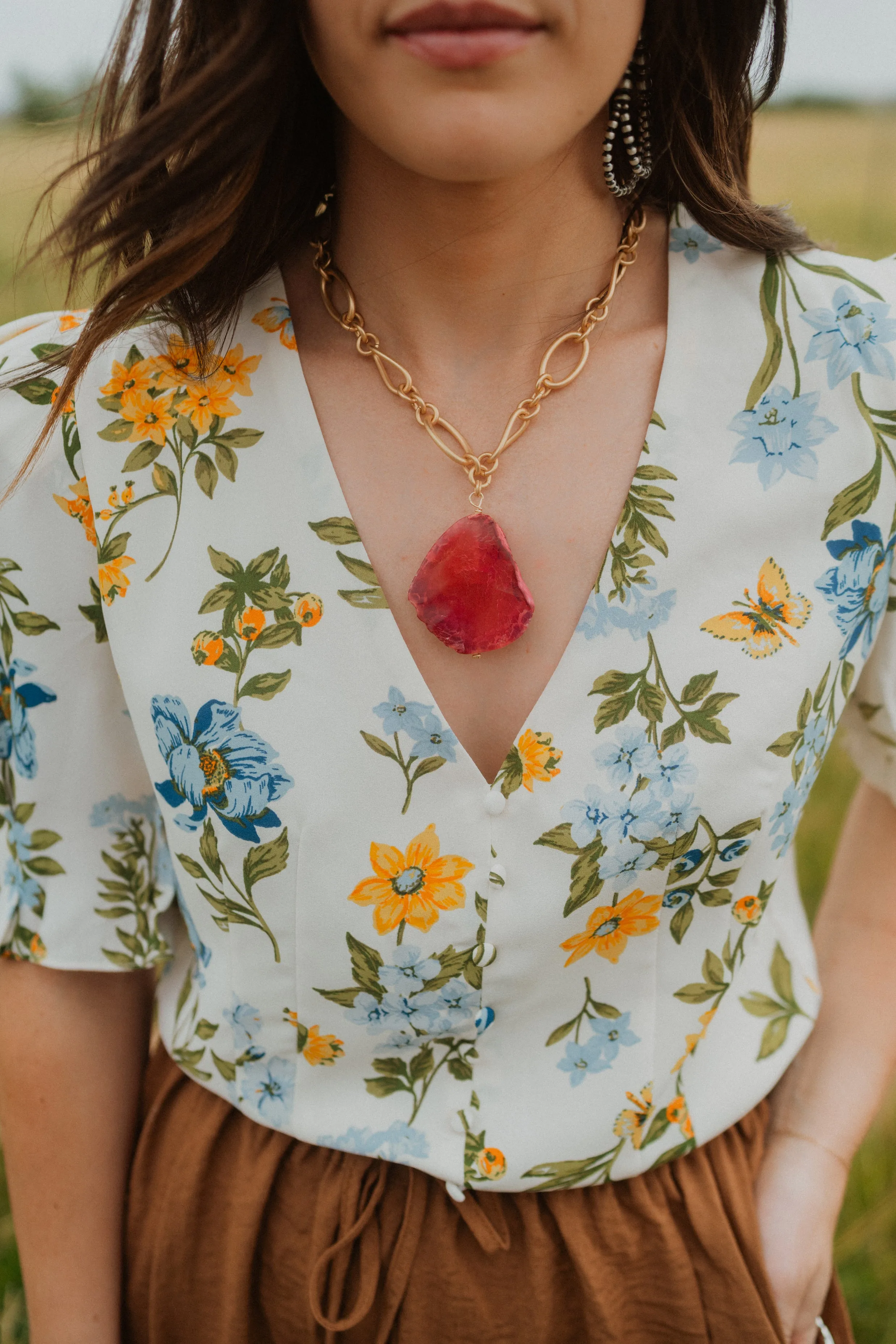 Kaley Necklace | Pink sold by Goldie Lew product image thumbnail 5