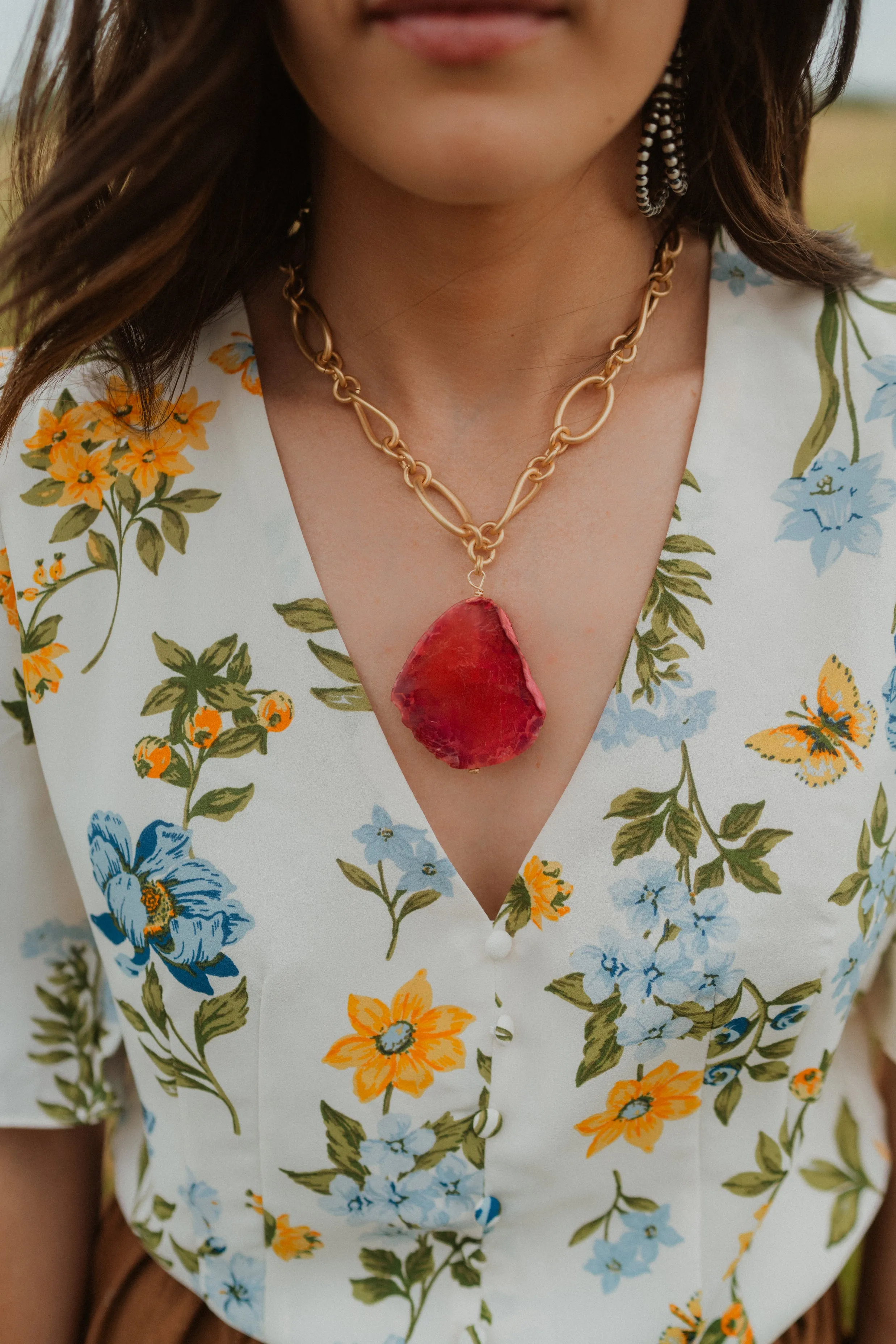 Kaley Necklace | Pink sold by Goldie Lew product image thumbnail 3