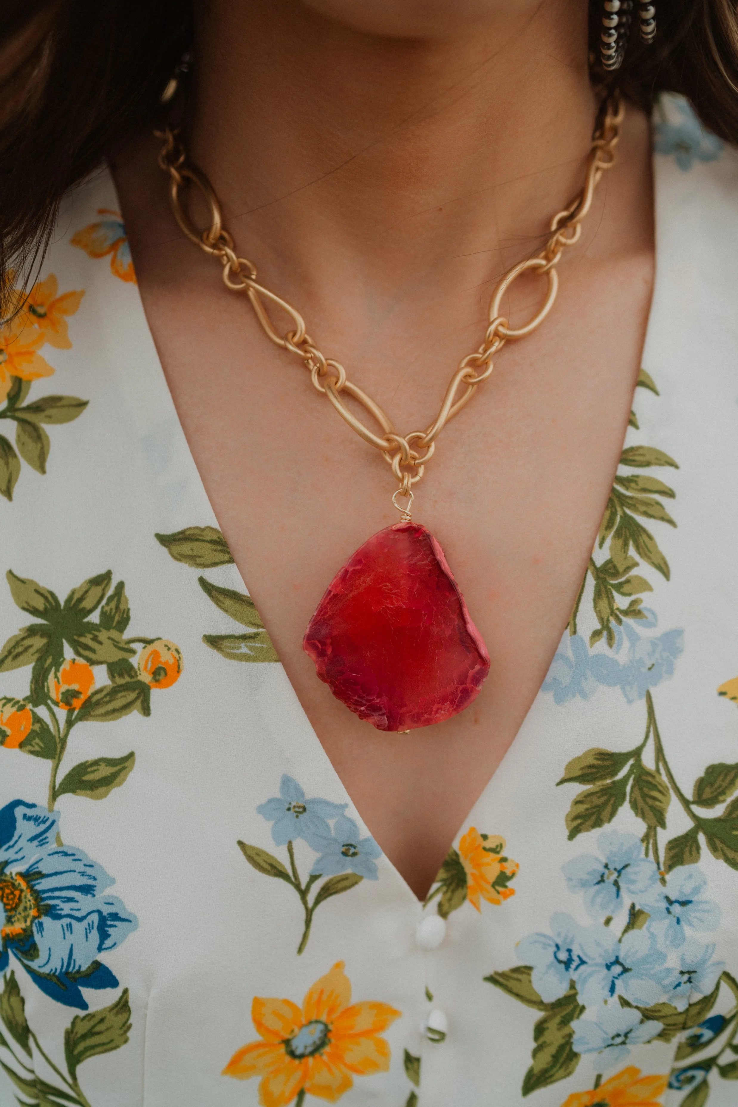 Kaley Necklace | Pink sold by Goldie Lew product image thumbnail 4