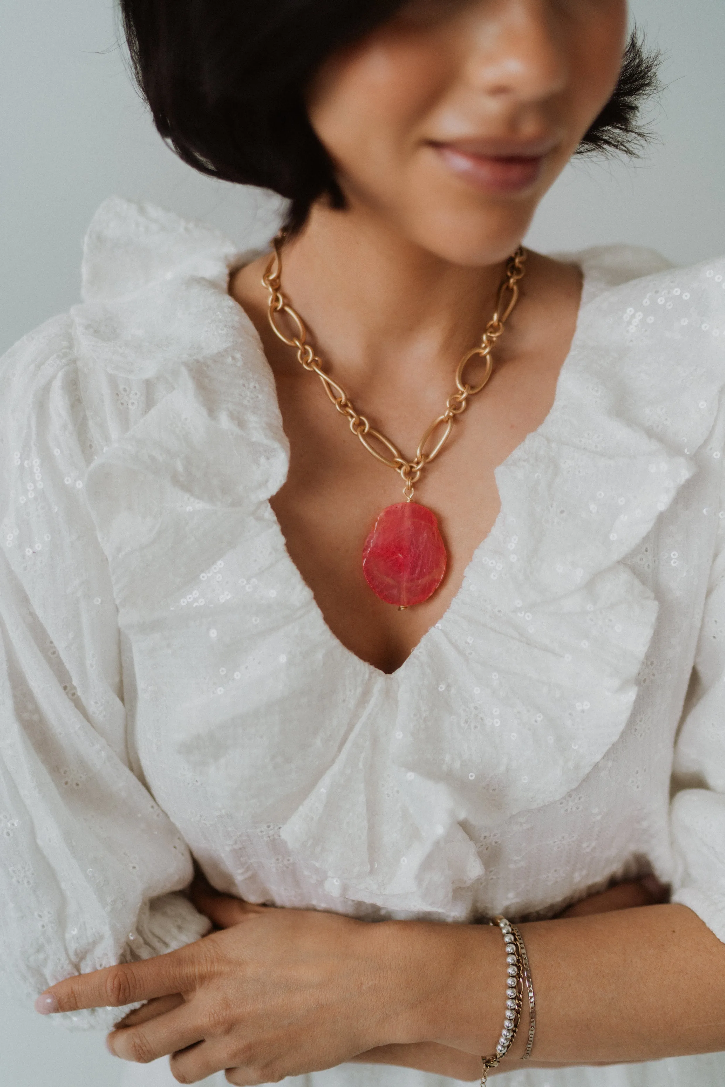 Kaley Necklace | Pink sold by Goldie Lew