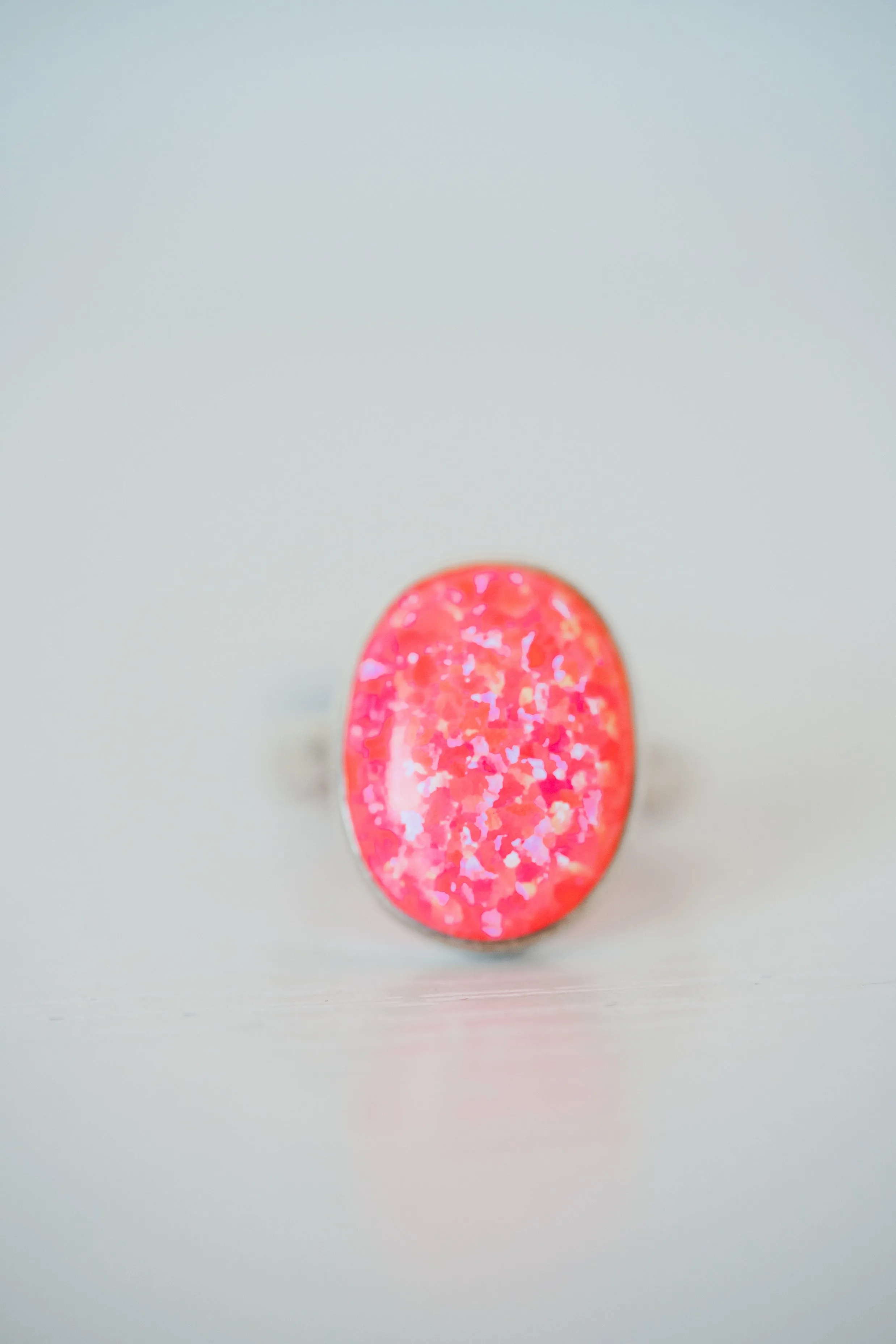 Steeley Ring | Round | Pink Opal sold by Goldie Lew