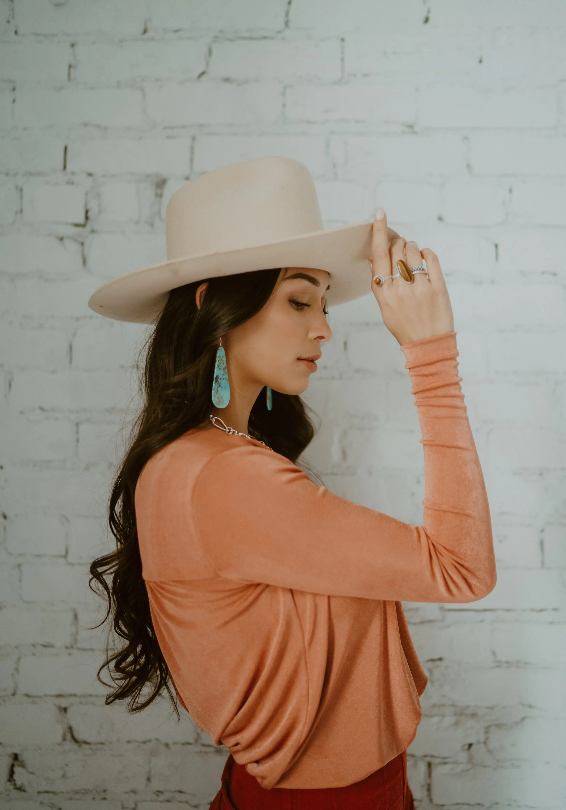 Evangeline Earrings | Turquoise | #4 sold by Goldie Lew product image thumbnail 3