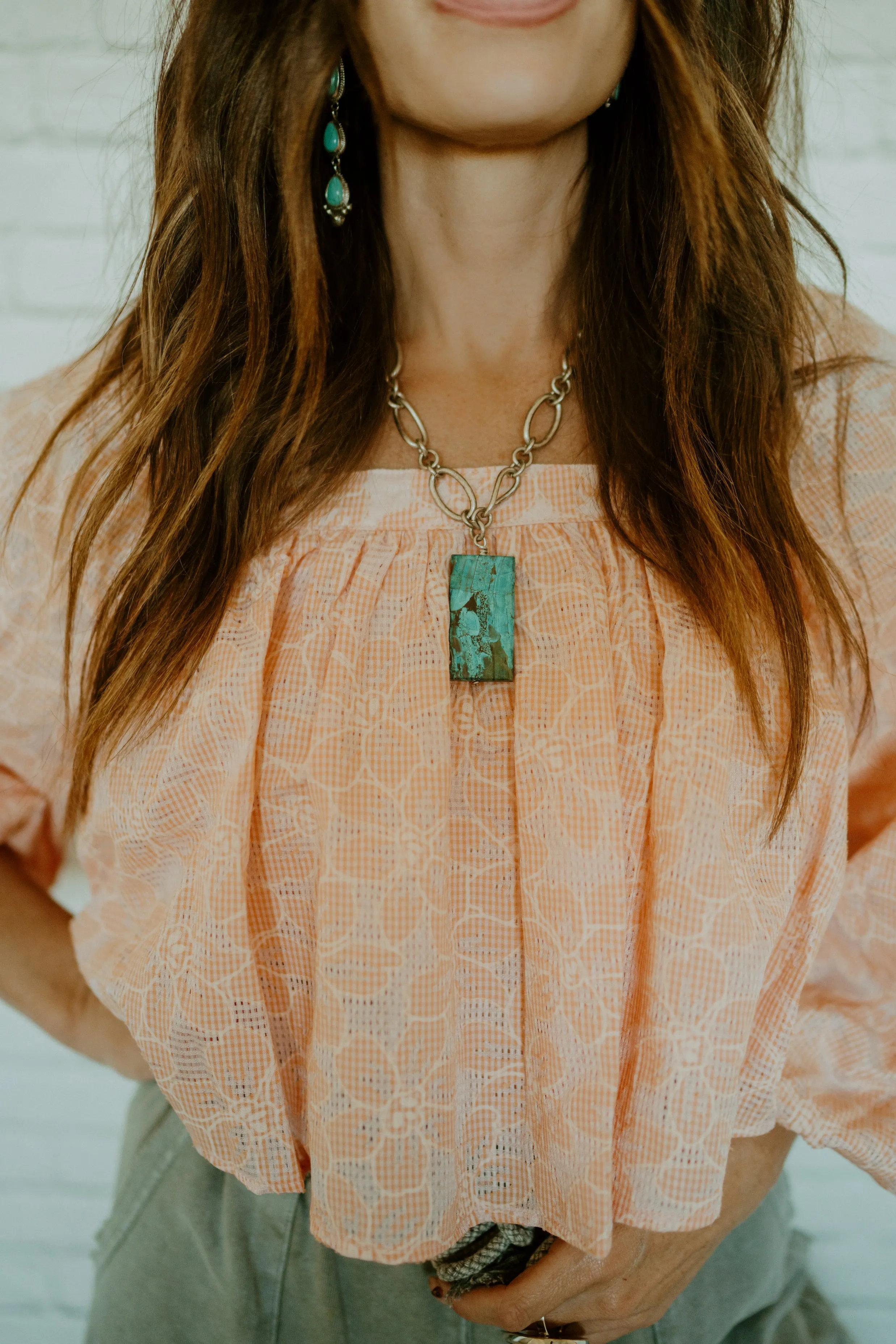 Cascade Necklace | Turquoise sold by Goldie Lew product image thumbnail 2