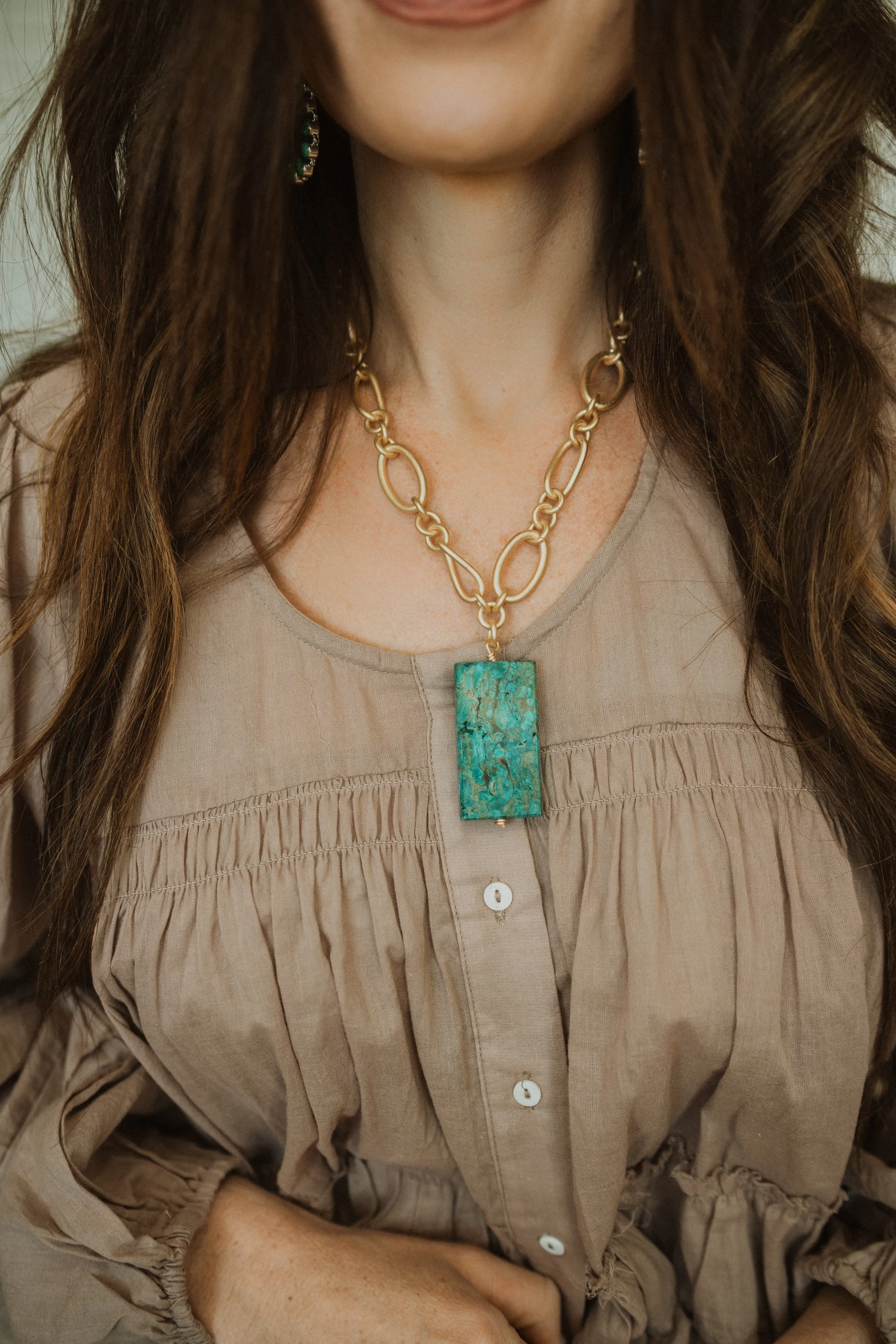 Cascade Necklace | Turquoise sold by Goldie Lew