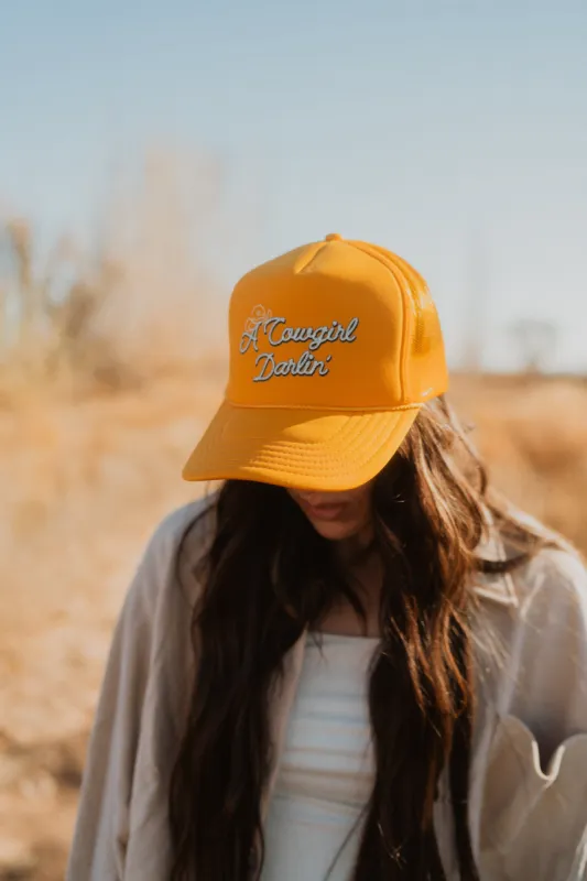 Cowgirl Darlin' Trucker Hat | Yellow sold by Goldie Lew
