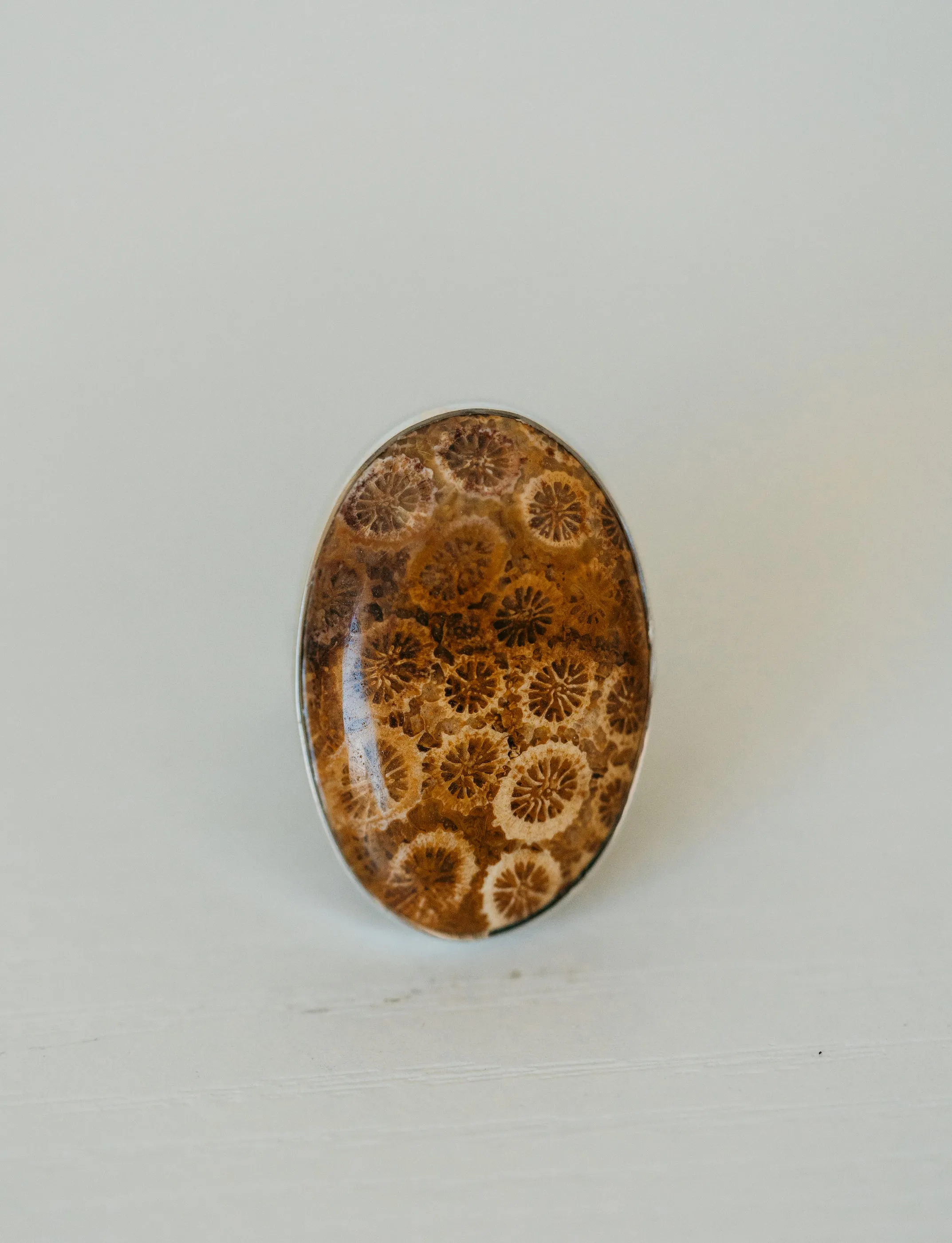 Reba Ring | #3 | Fossilized Coral sold by Goldie Lew product image thumbnail 3