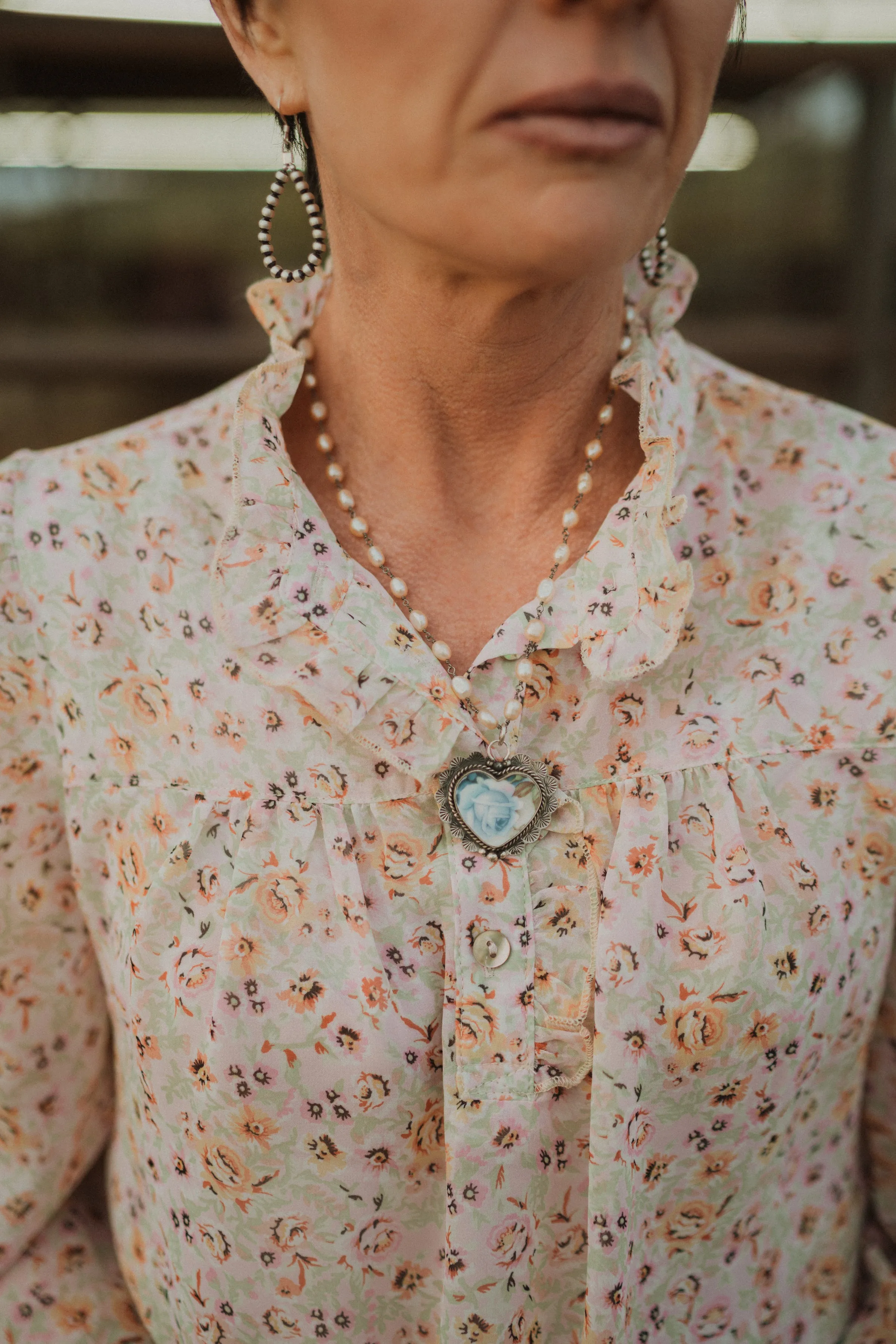Small Blue Roses Necklace - FINAL SALE sold by Goldie Lew