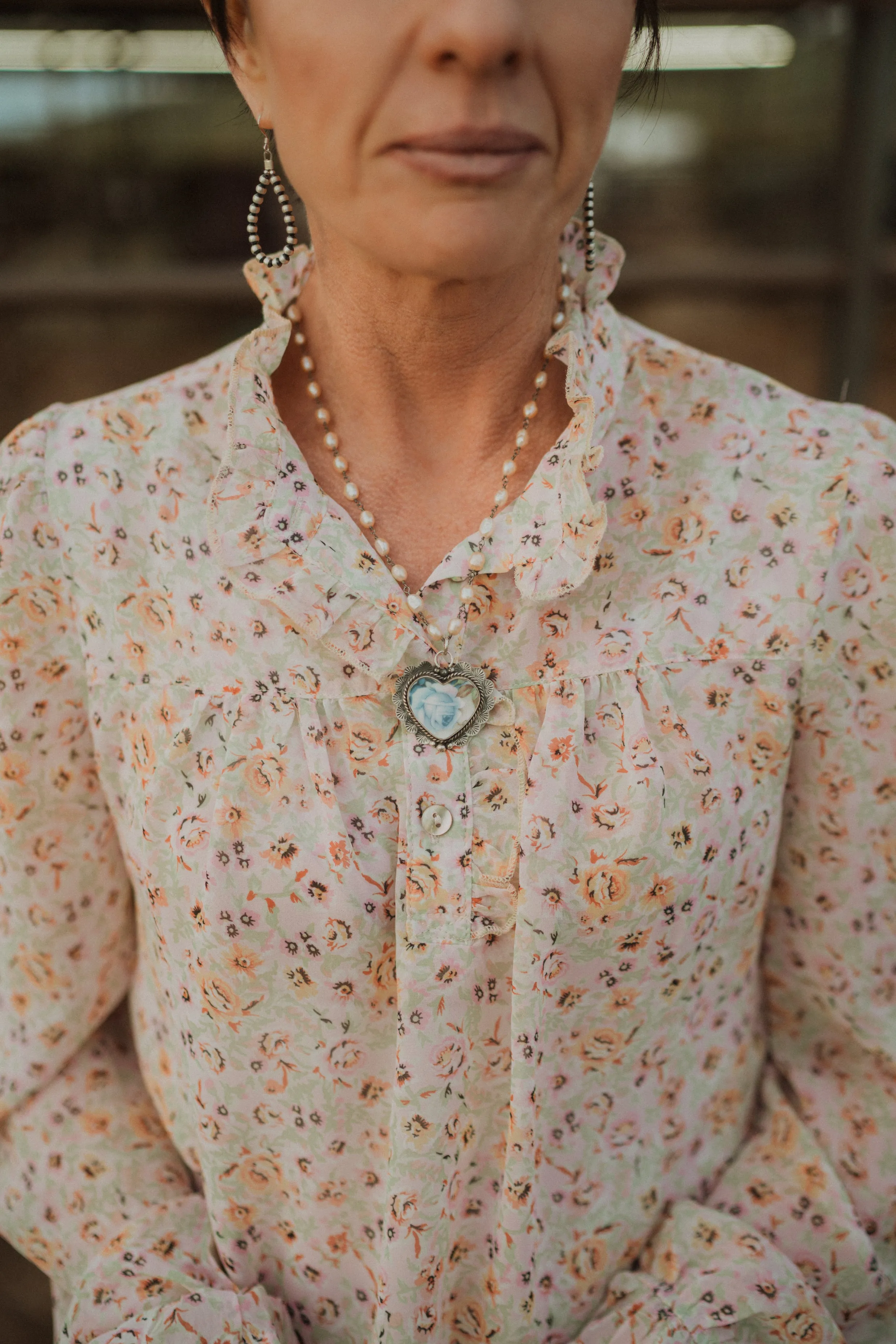 Small Blue Roses Necklace - FINAL SALE sold by Goldie Lew product image thumbnail 3