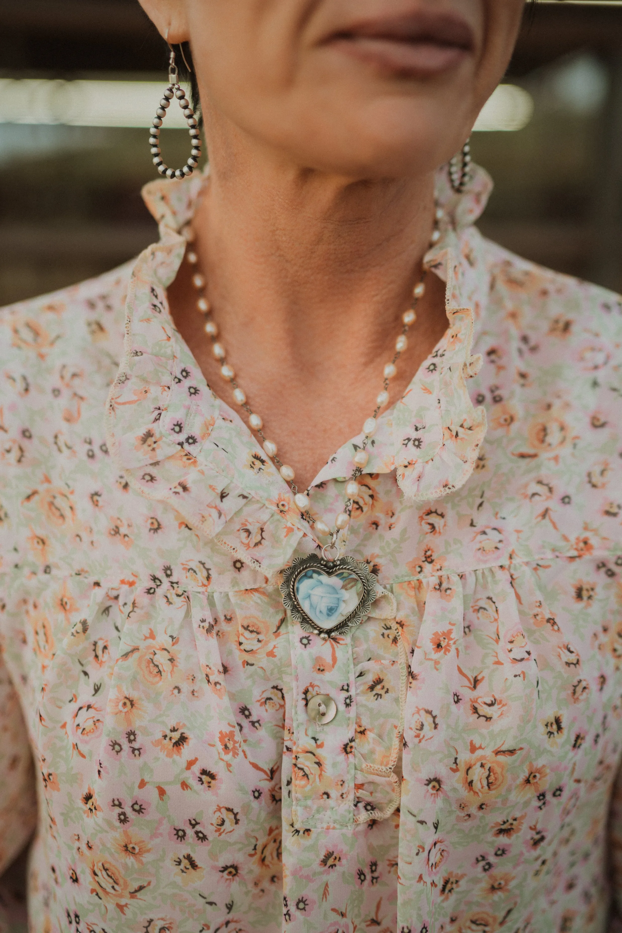 Small Blue Roses Necklace - FINAL SALE sold by Goldie Lew product image thumbnail 2