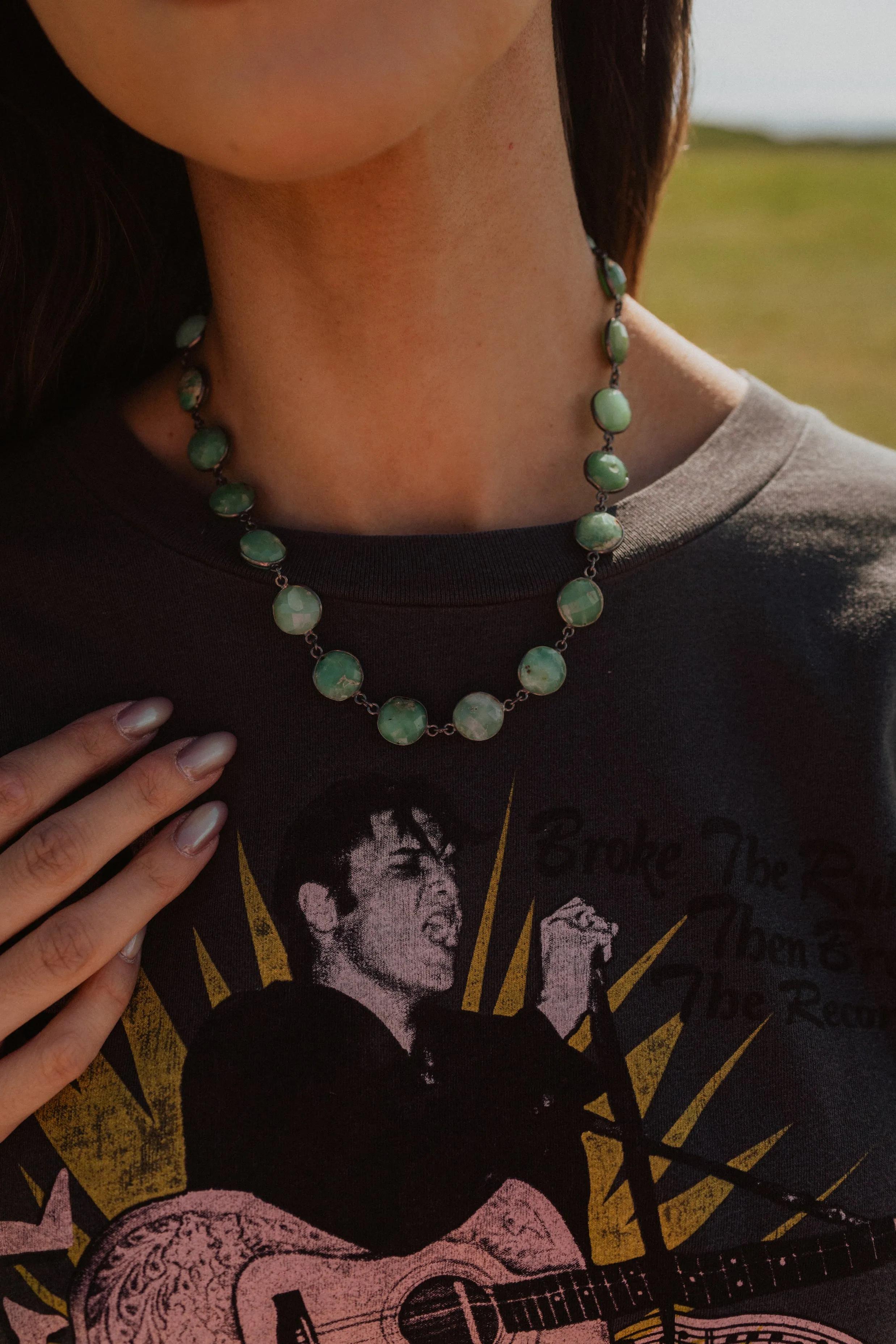 Limelight Necklace | Green Onyx sold by Goldie Lew product image thumbnail 2
