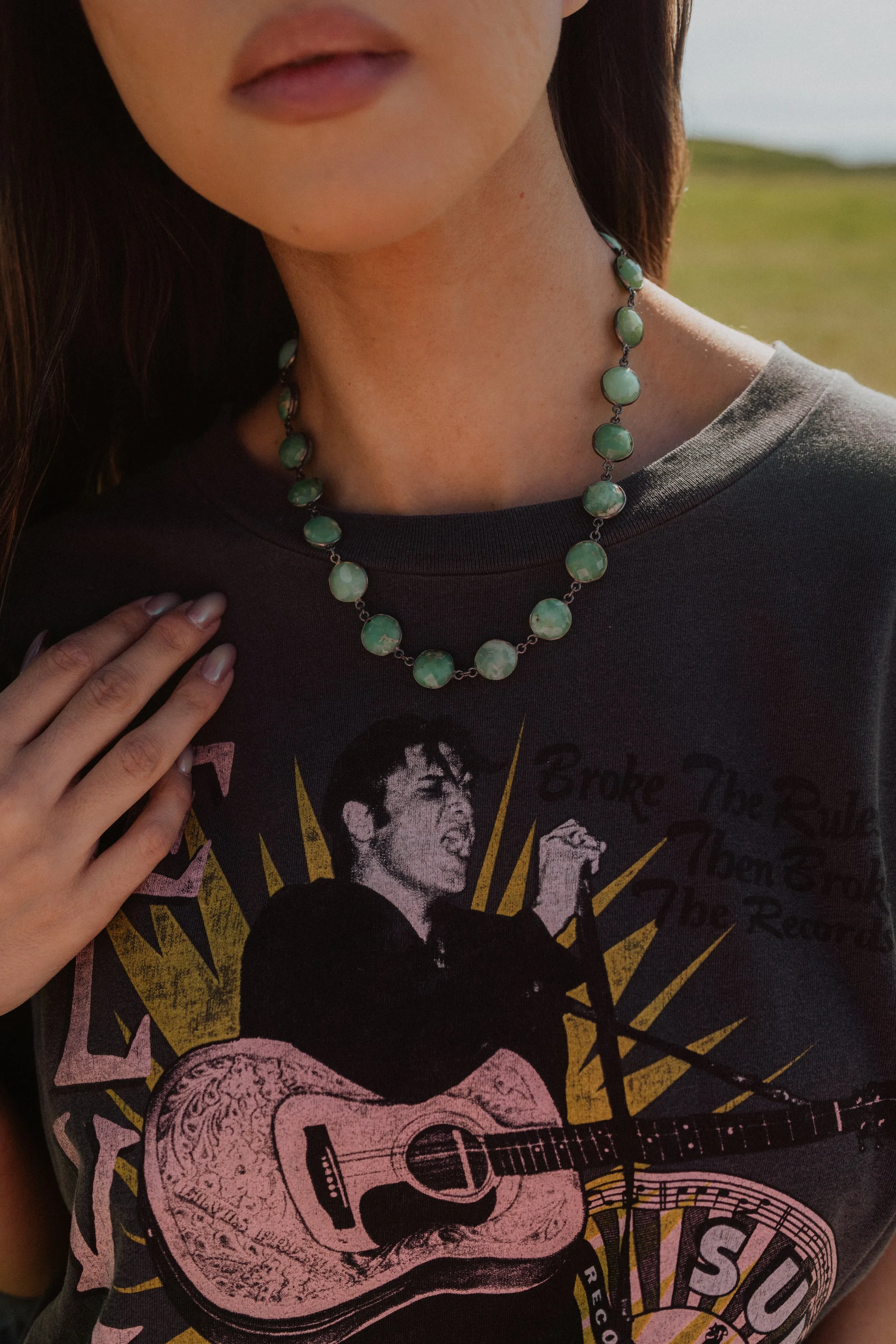 Limelight Necklace | Green Onyx sold by Goldie Lew