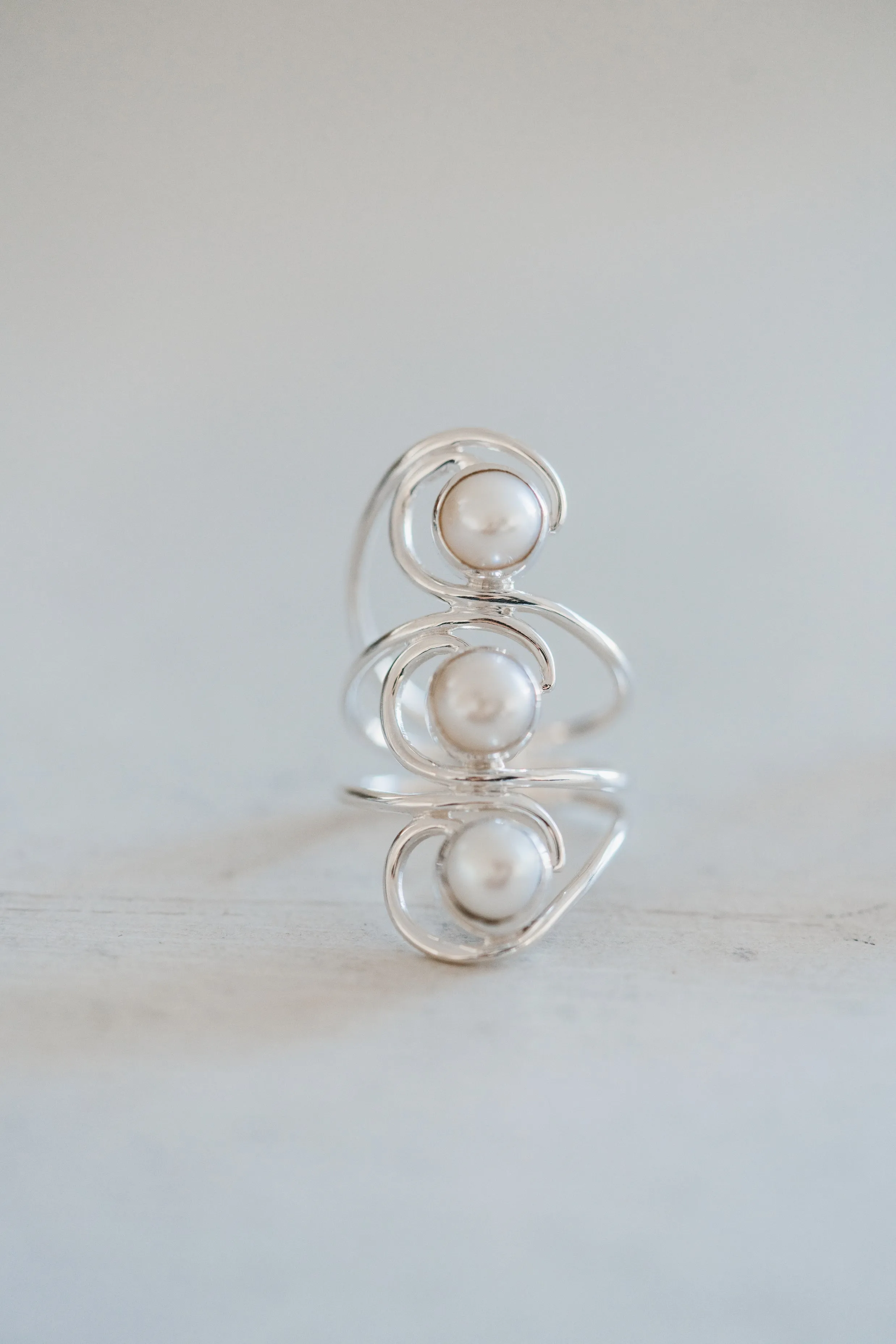 Shakira Ring | Pearl sold by Goldie Lew product image thumbnail 4